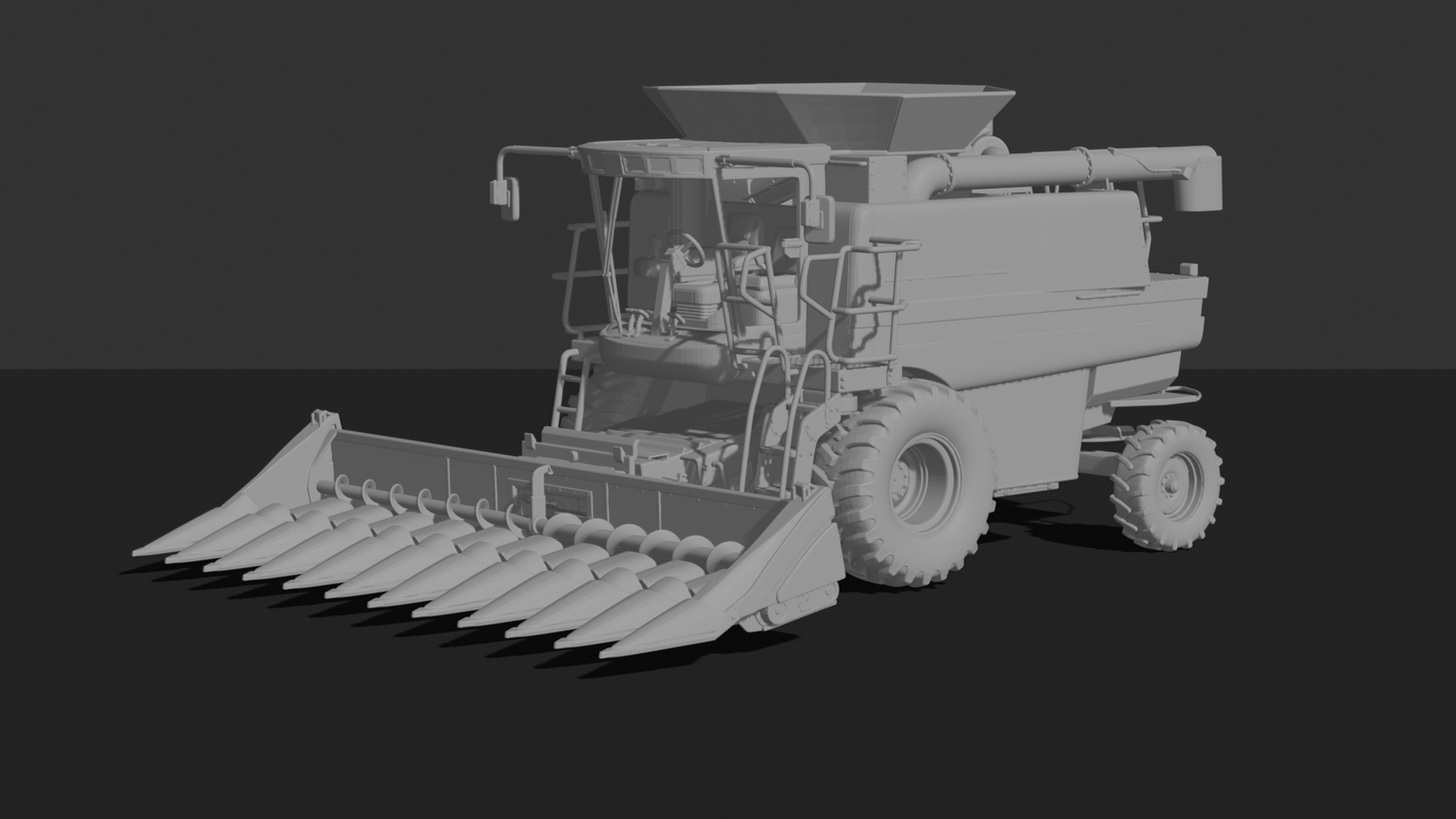 Massey Ferguson 7370 Corn Combine STL 3D Print Model