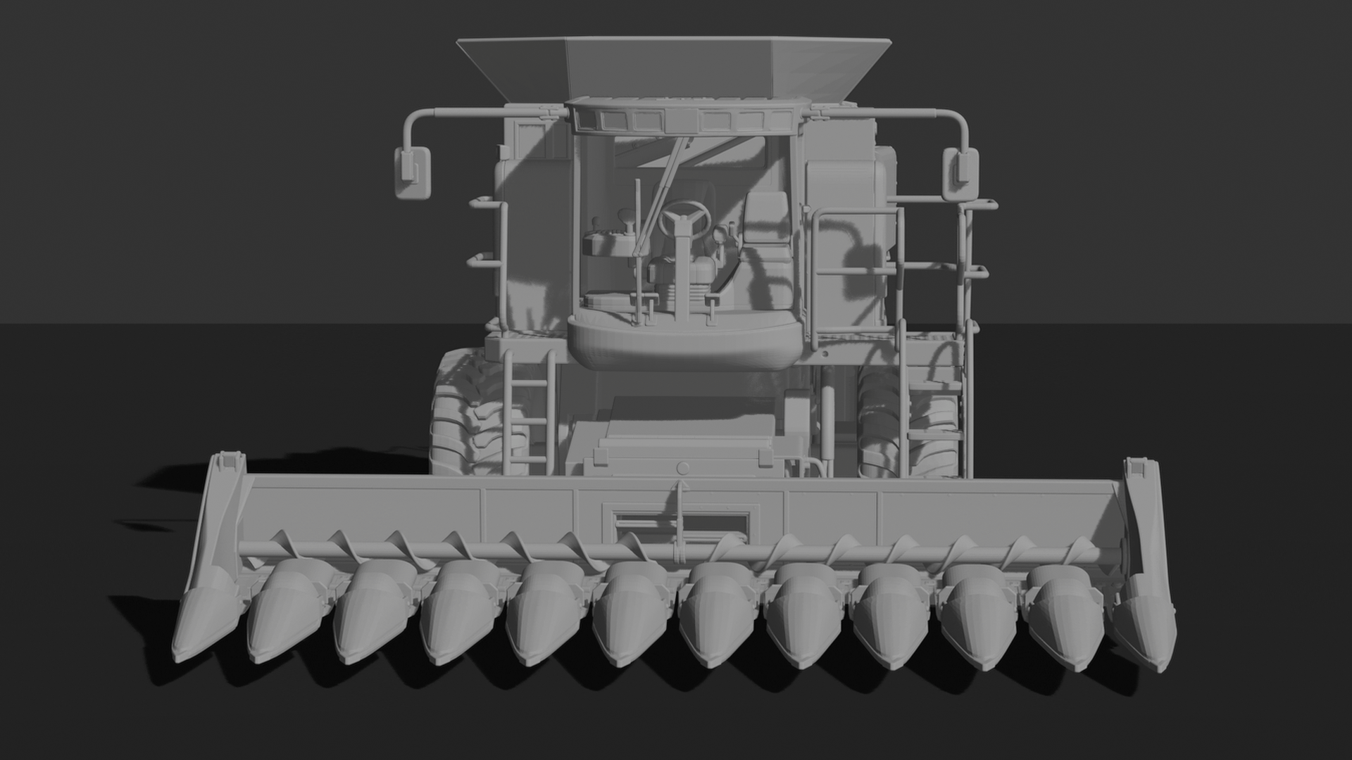Massey Ferguson 7370 Corn Combine STL 3D Print Model