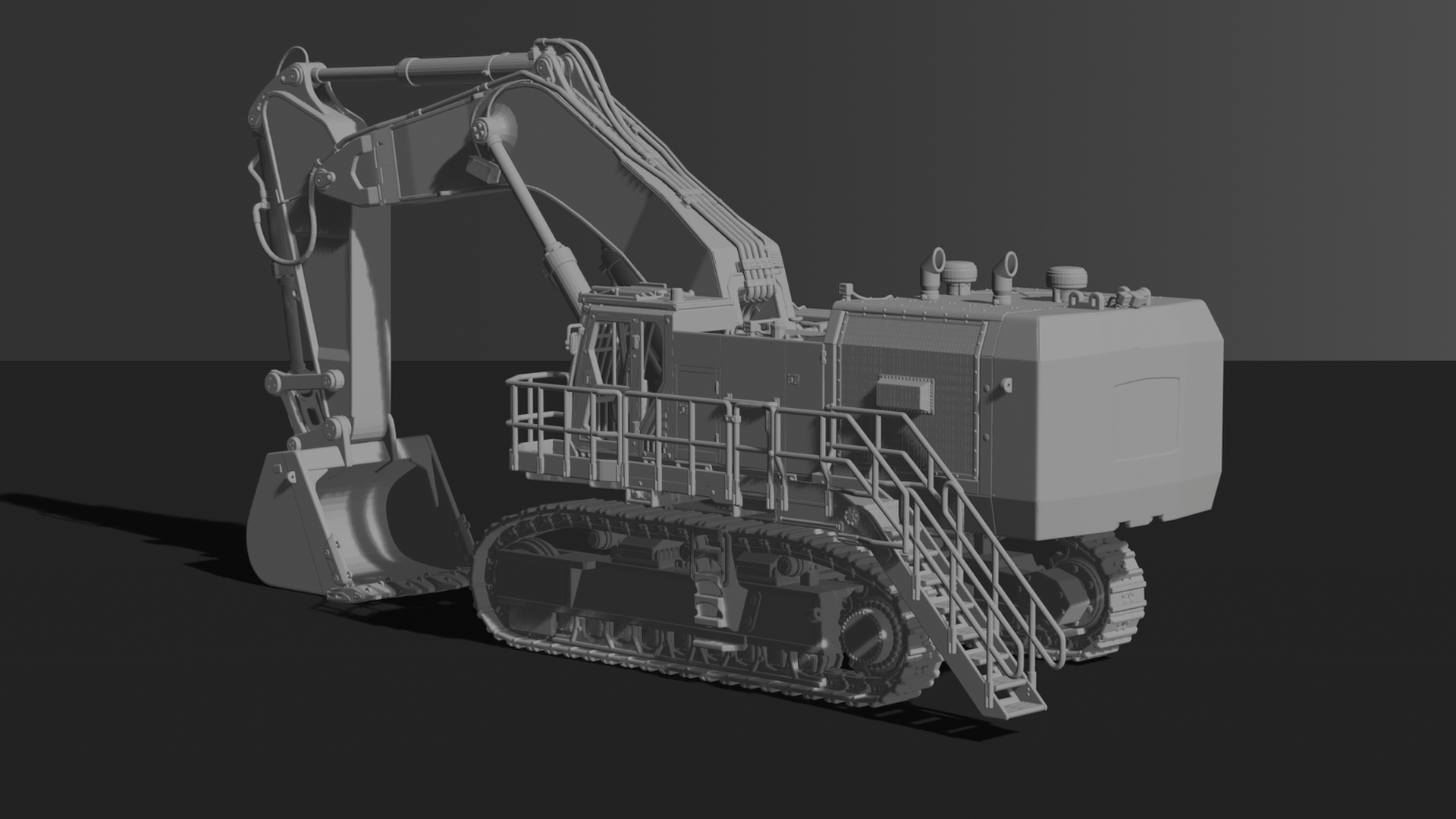 Liebherr R 9400 Mining Shovel Excavator STL 3D Print Model