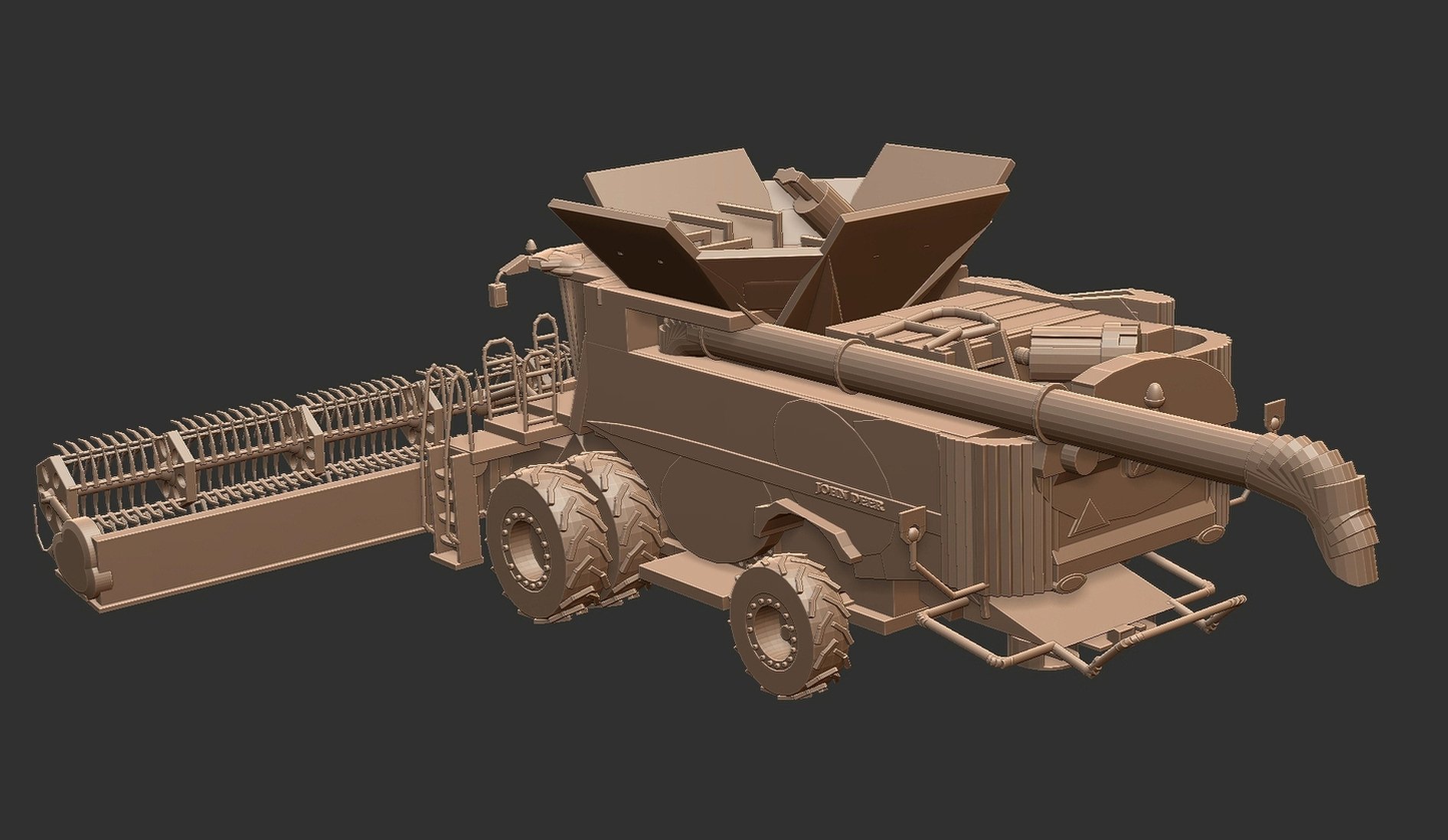 John Deere S690 Combine Harvester STL 3D Print Model