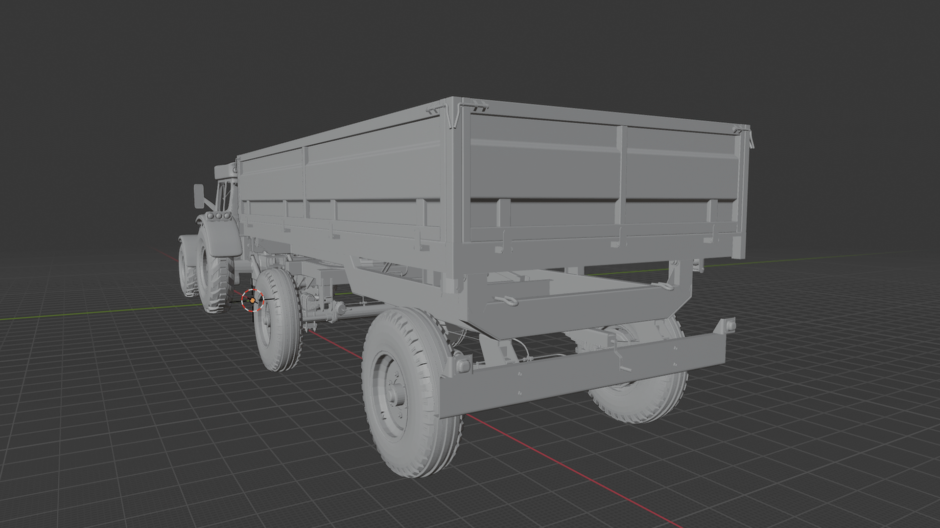 Belarus MTZ-82 with 2PTS-4 Trailer STL 3D Print Model