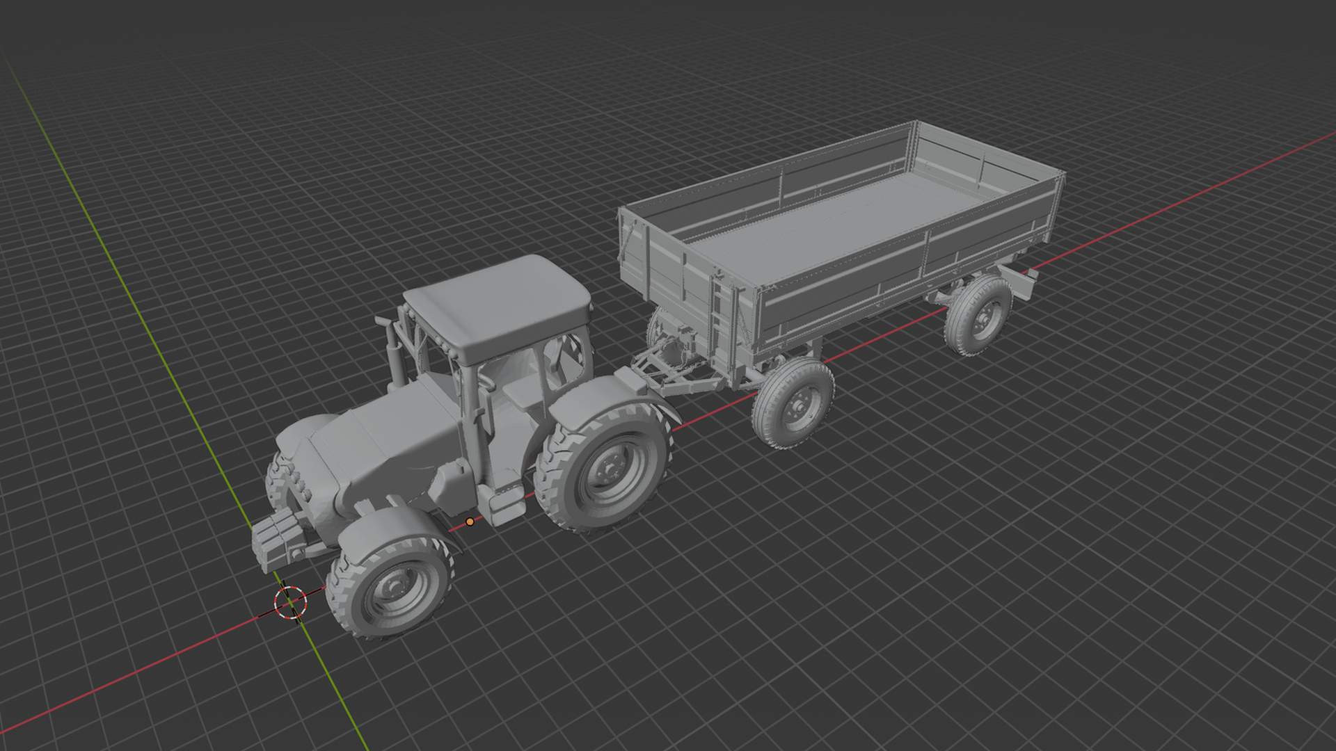Belarus MTZ-82 with 2PTS-4 Trailer STL 3D Print Model