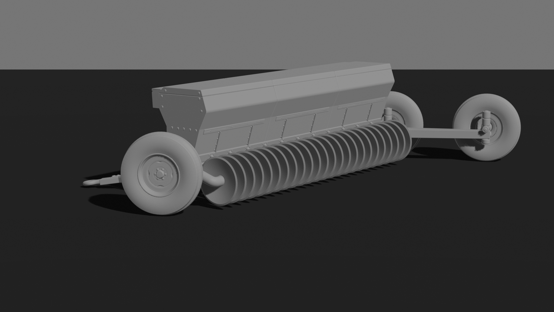 Tow-Behind Seed Drill Planter STL 3D Print Model