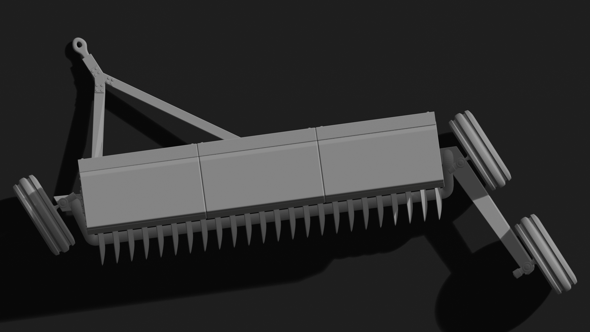 Tow-Behind Seed Drill Planter STL 3D Print Model