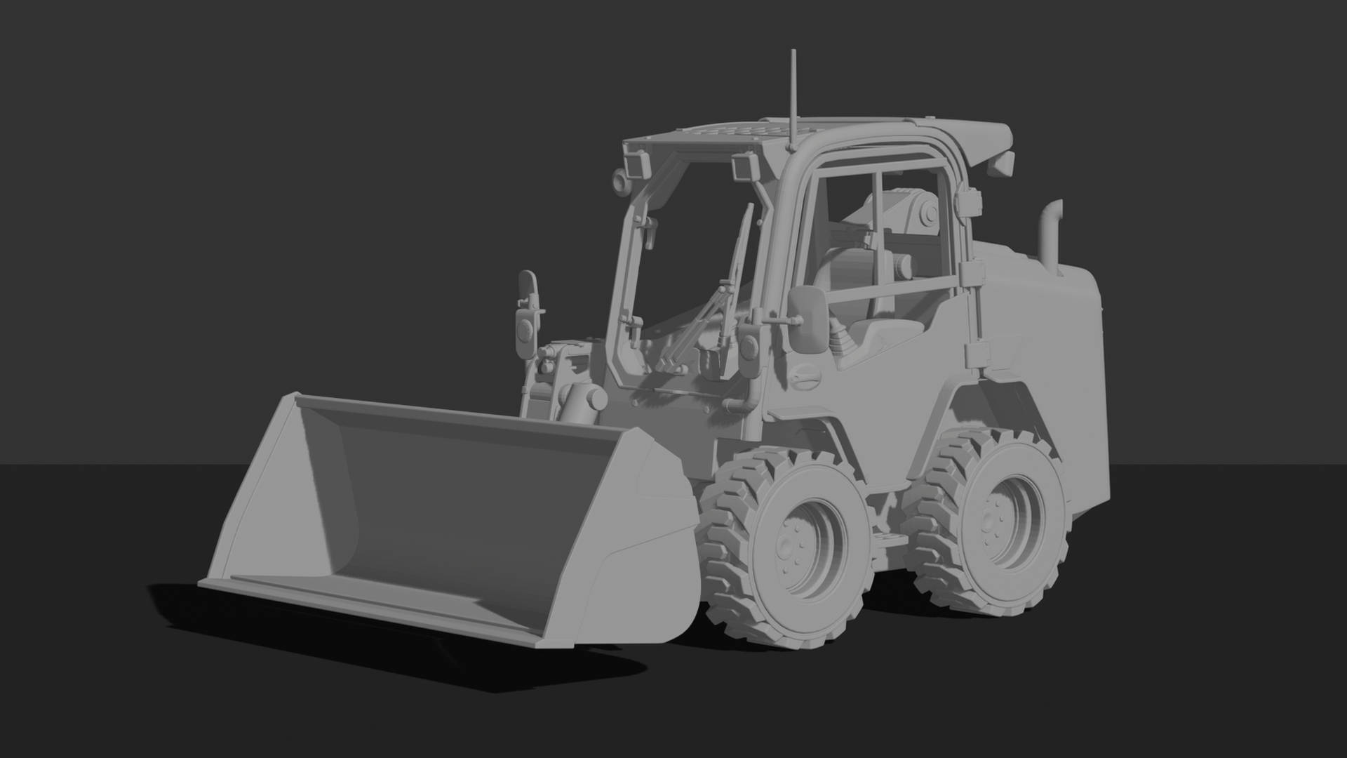 Bobcat S650 Skid Steer with Bucket STL 3D Print Model