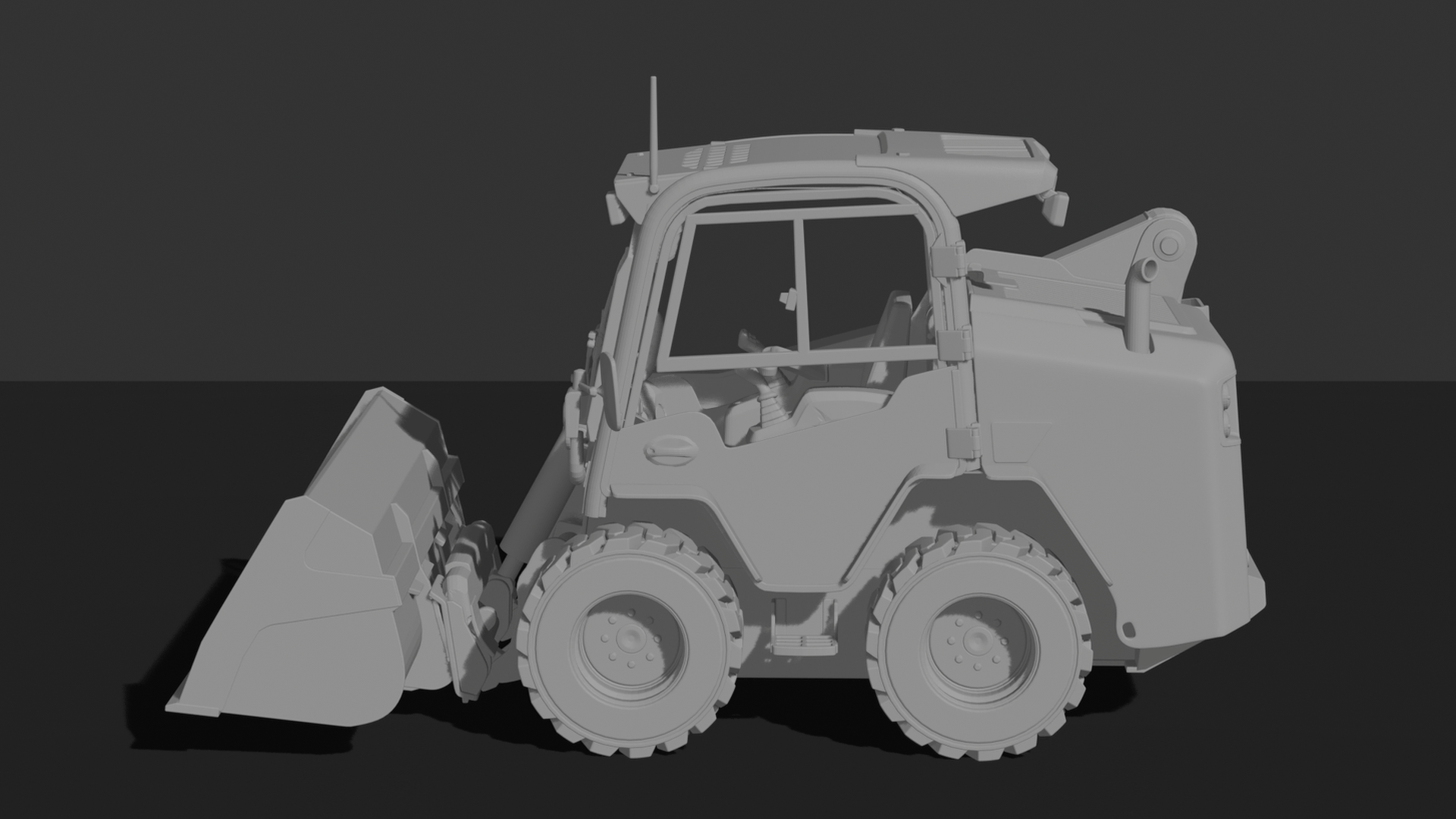Bobcat S650 Skid Steer with Bucket STL 3D Print Model