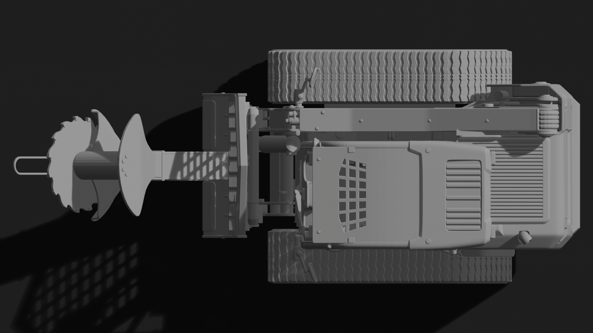 Bobcat T870 Track Loader with Tree Cutter STL 3D Print Model