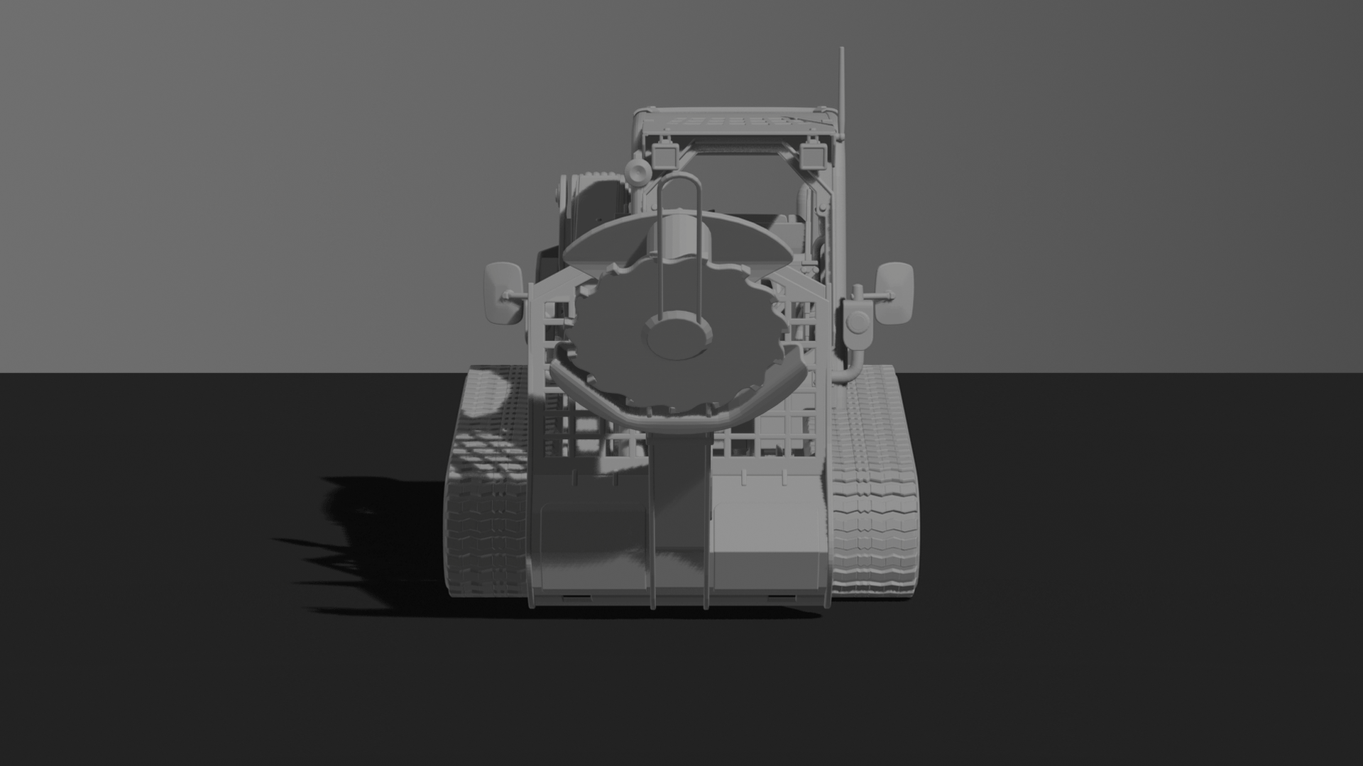 Bobcat T870 Track Loader with Tree Cutter STL 3D Print Model