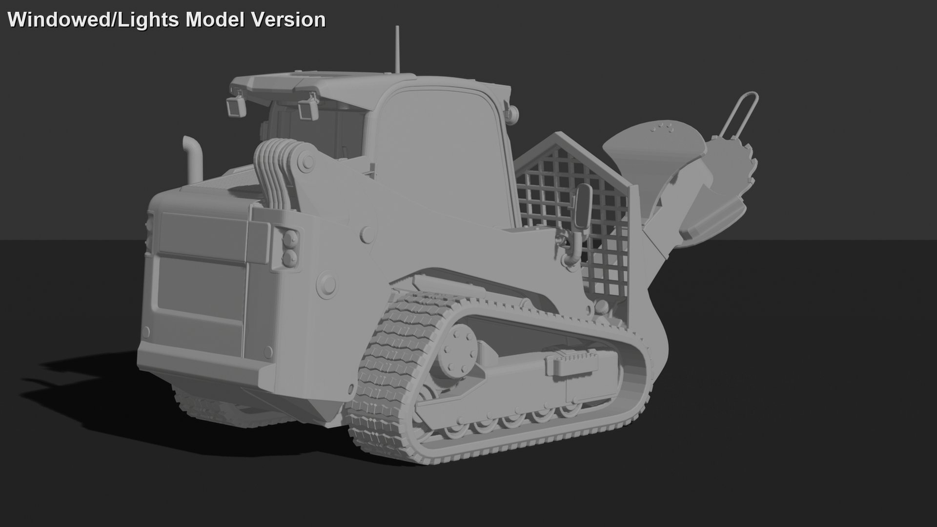 Bobcat T870 Track Loader with Tree Cutter STL 3D Print Model