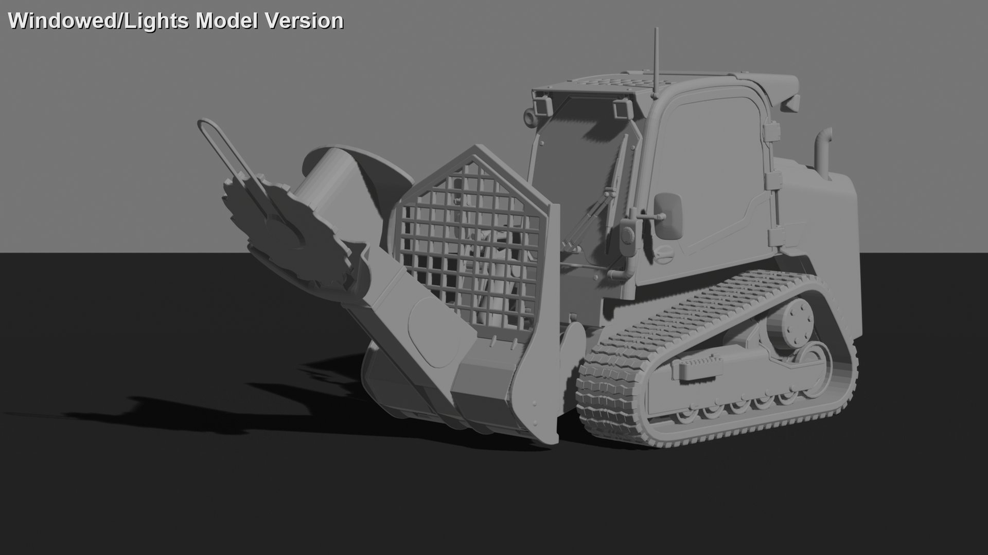 Bobcat T870 Track Loader with Tree Cutter STL 3D Print Model