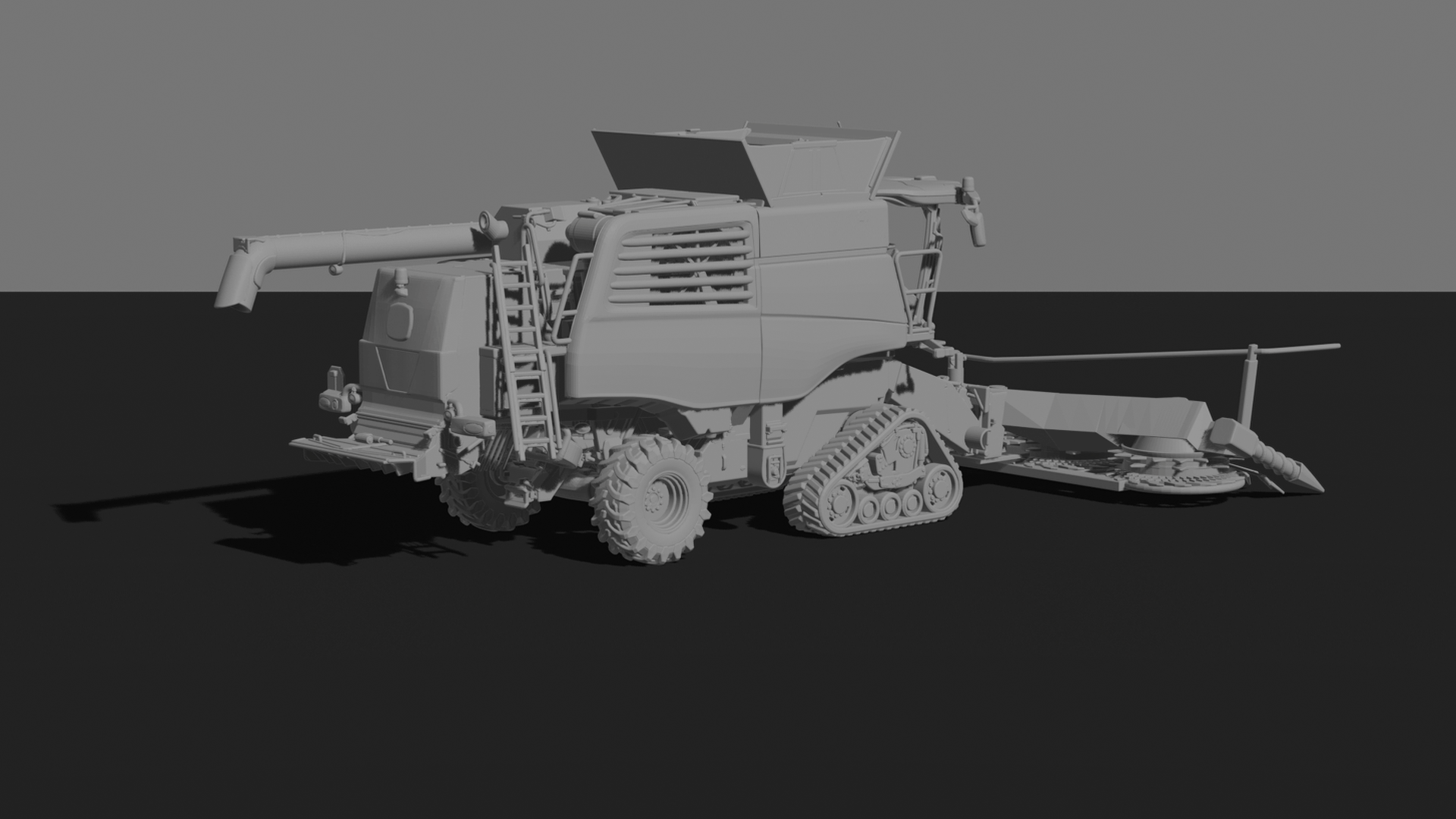 Fendt IDEAL 9T Combine with Corn Header STL 3D Print Model