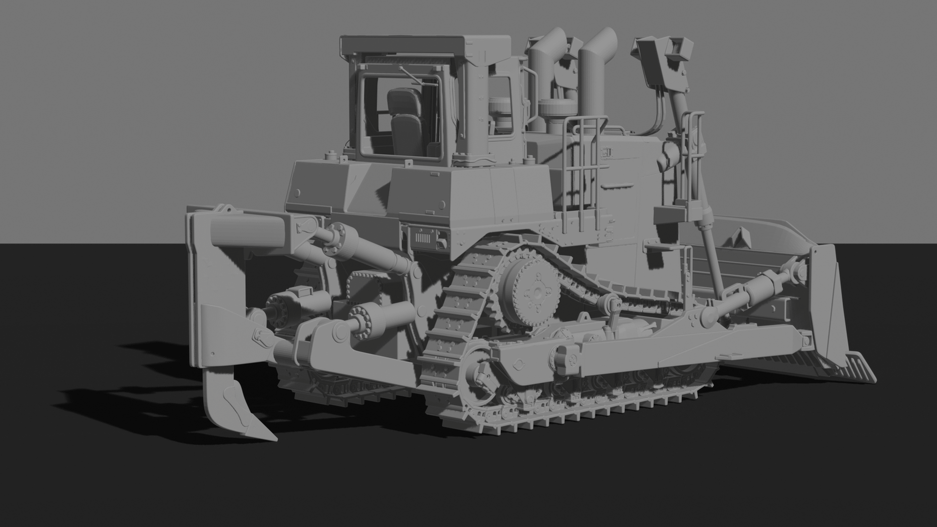 Caterpillar D11 Dozer with Ripper STL 3D Print Model