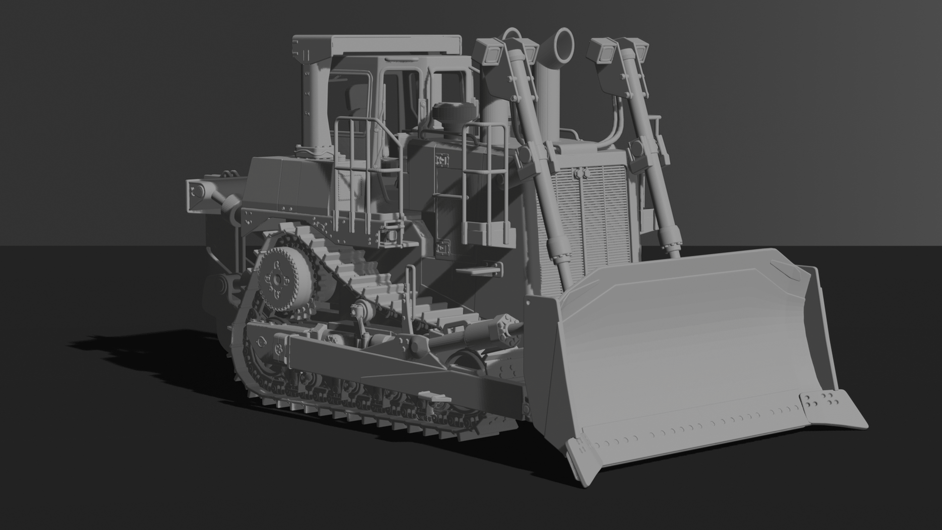 Caterpillar D11 Dozer with Ripper STL 3D Print Model