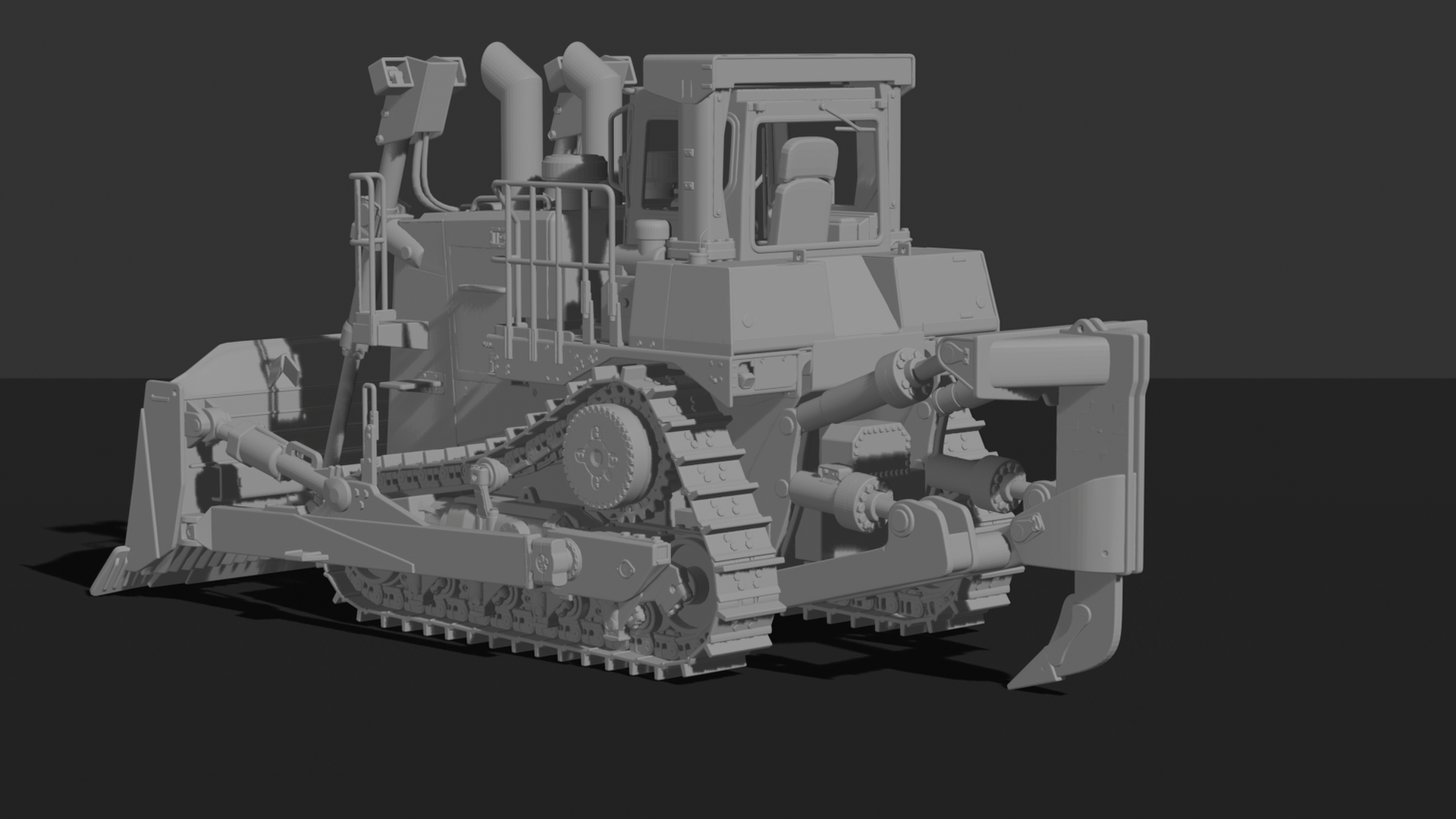 Caterpillar D11 Dozer with Ripper STL 3D Print Model