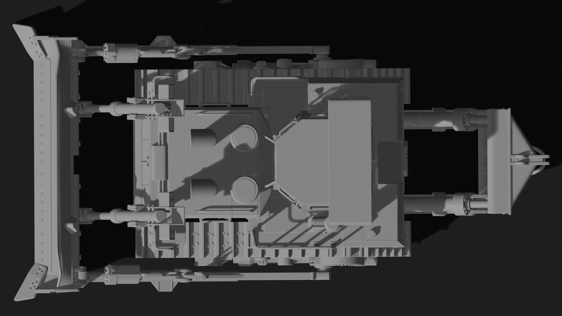 Caterpillar D11 Dozer with Ripper STL 3D Print Model