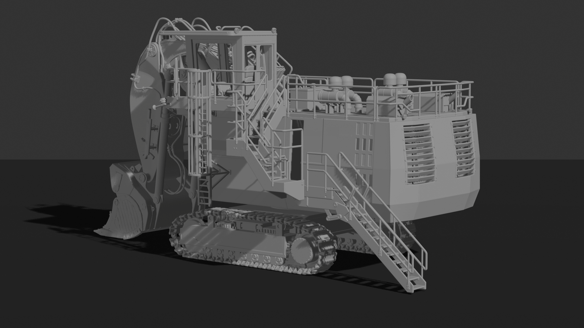 Liebherr R 9800 Face Shovel Excavator STL 3D Print Model