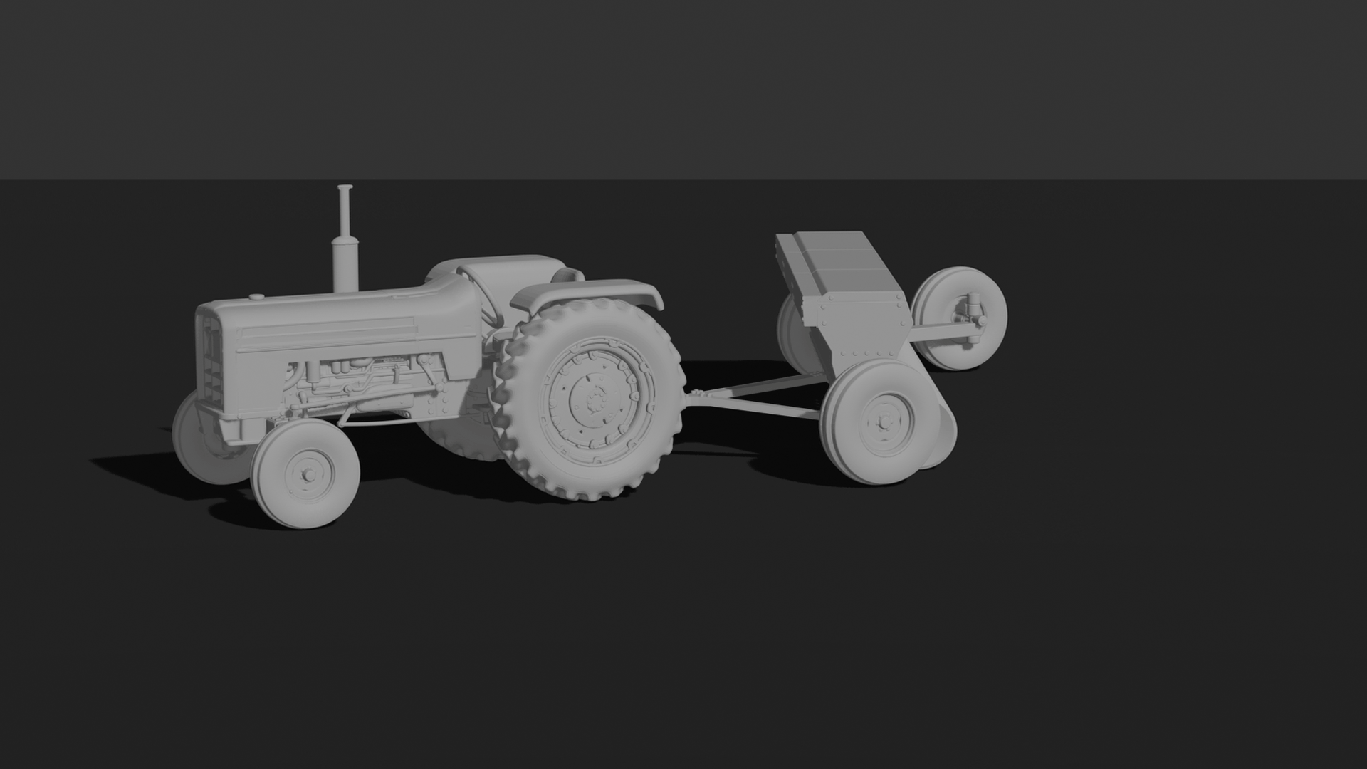 Farmall M with Disc Harrow STL 3D Print Model