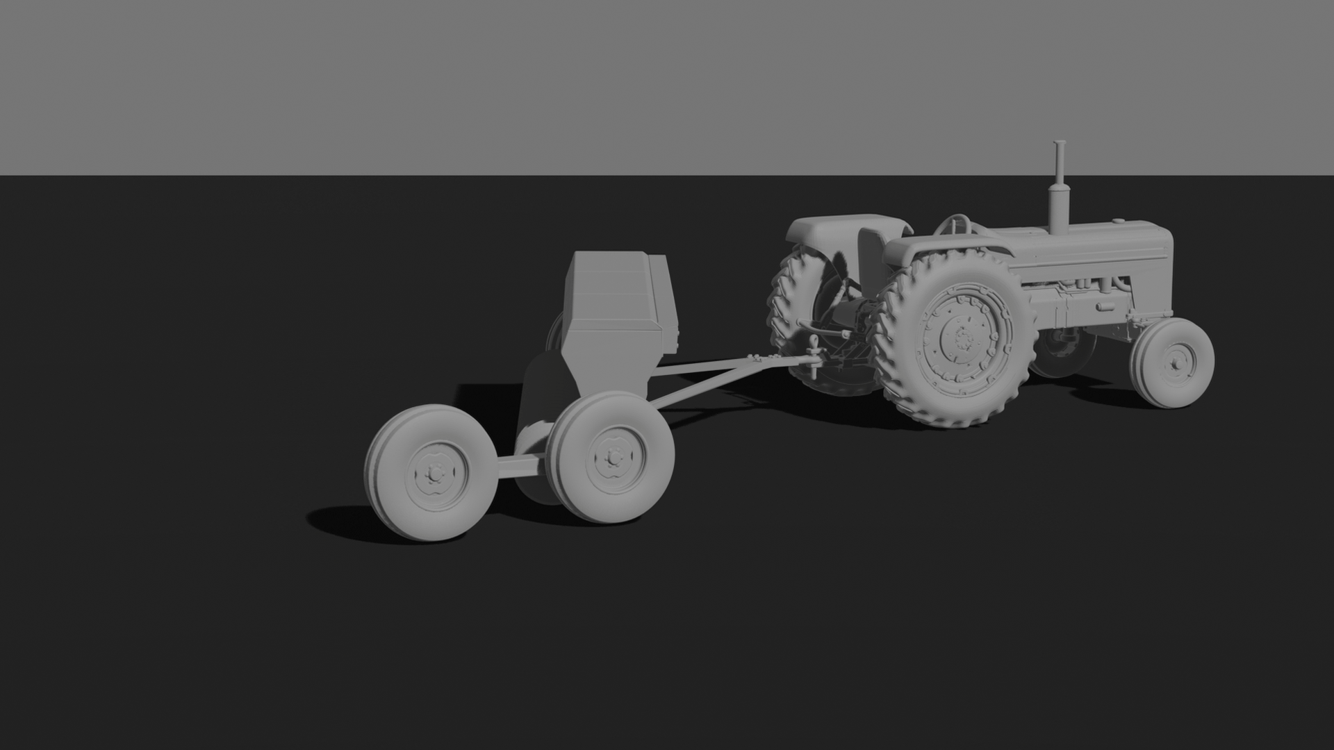 Farmall M with Disc Harrow STL 3D Print Model