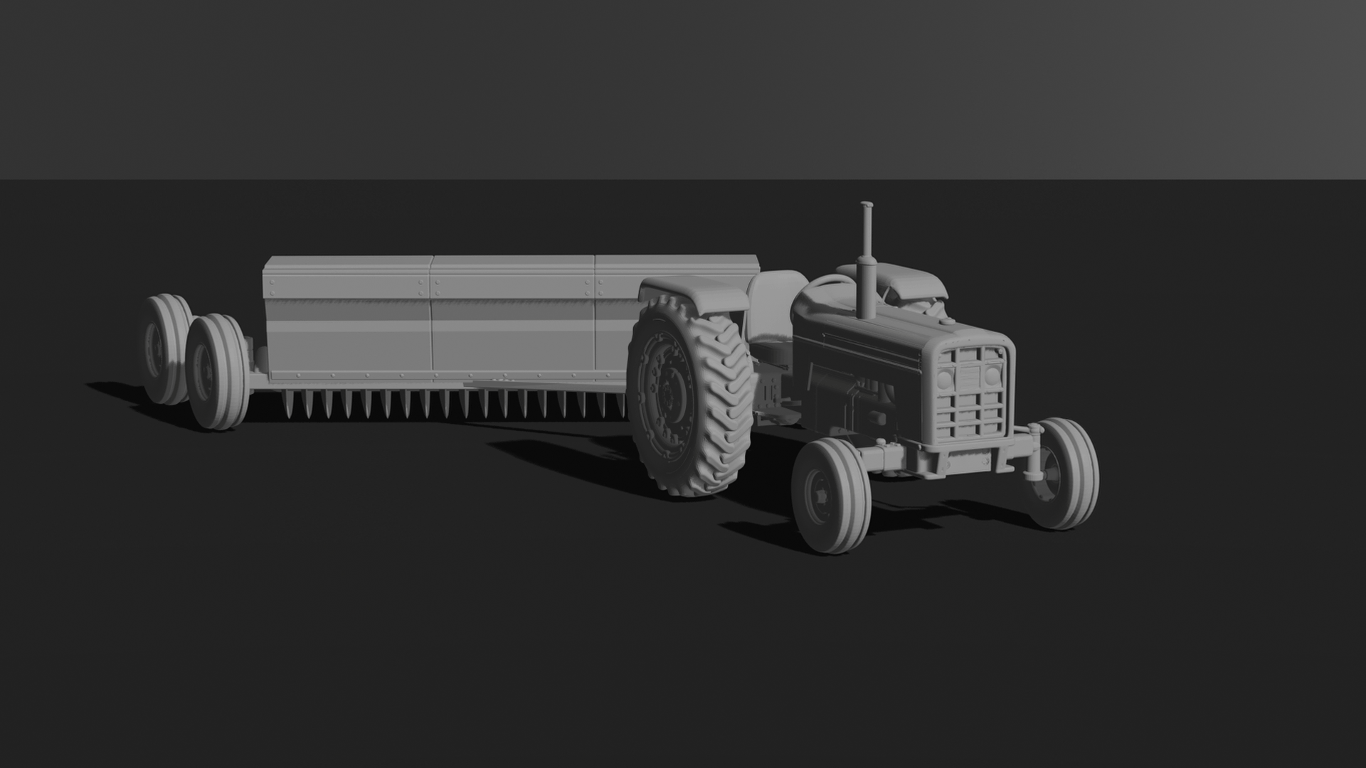 Farmall M with Disc Harrow STL 3D Print Model