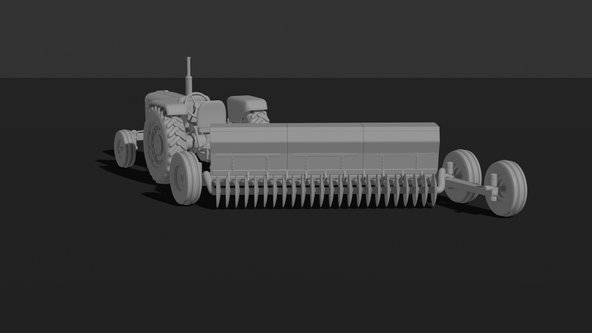 Farmall M with Disc Harrow STL 3D Print Model