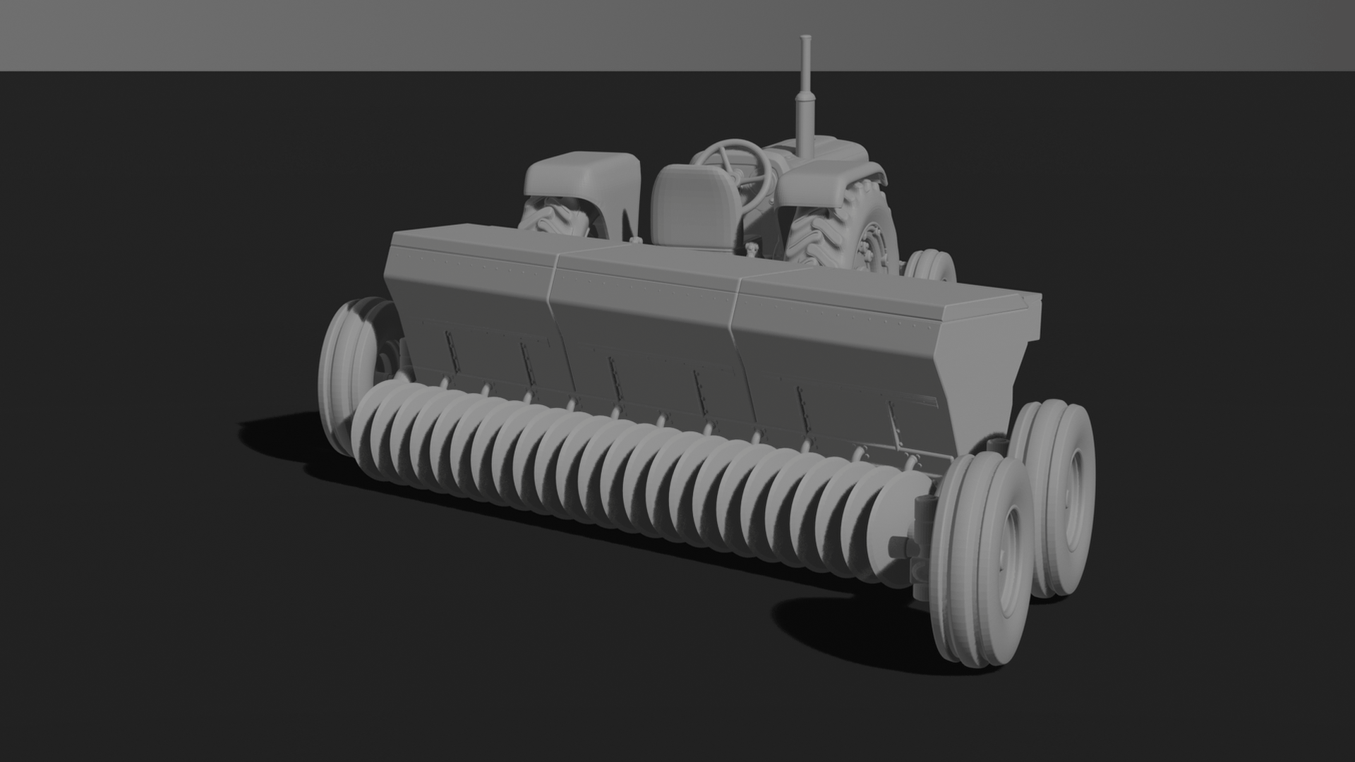 Farmall M with Disc Harrow STL 3D Print Model