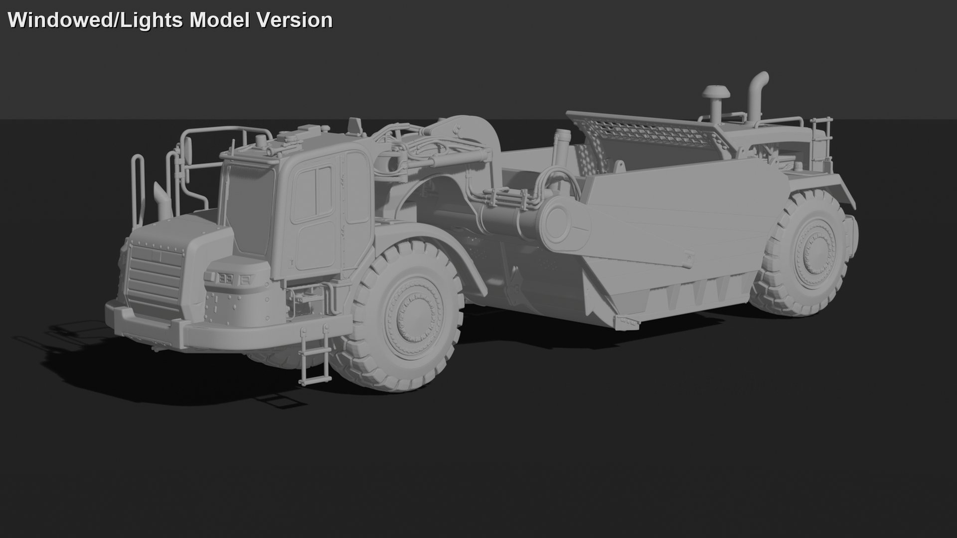 Caterpillar 637 Wheeled Scraper STL 3D Print Model