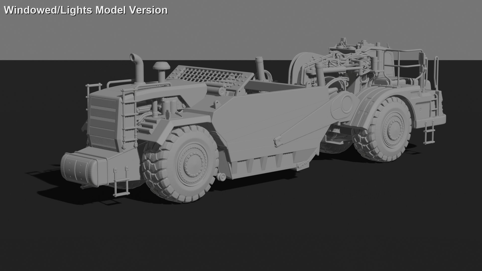 Caterpillar 637 Wheeled Scraper STL 3D Print Model