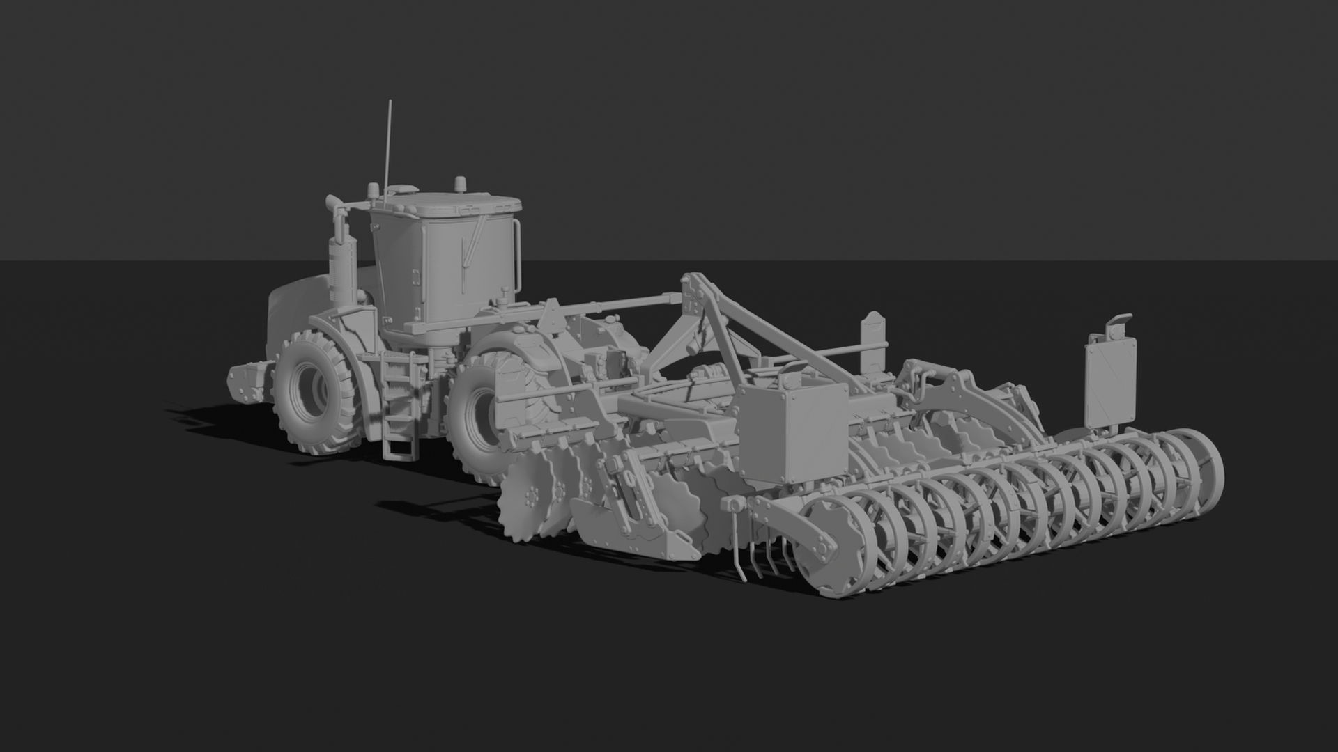 Case IH Steiger with Seed Drill STL 3D Print Model
