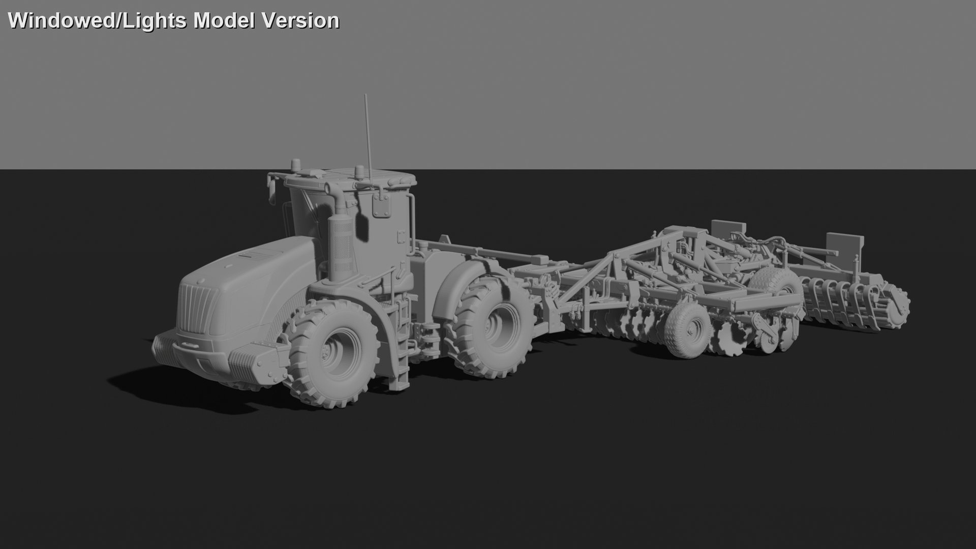 John Deere 9RX Tractor with Disc Harrow STL 3D Print Model
