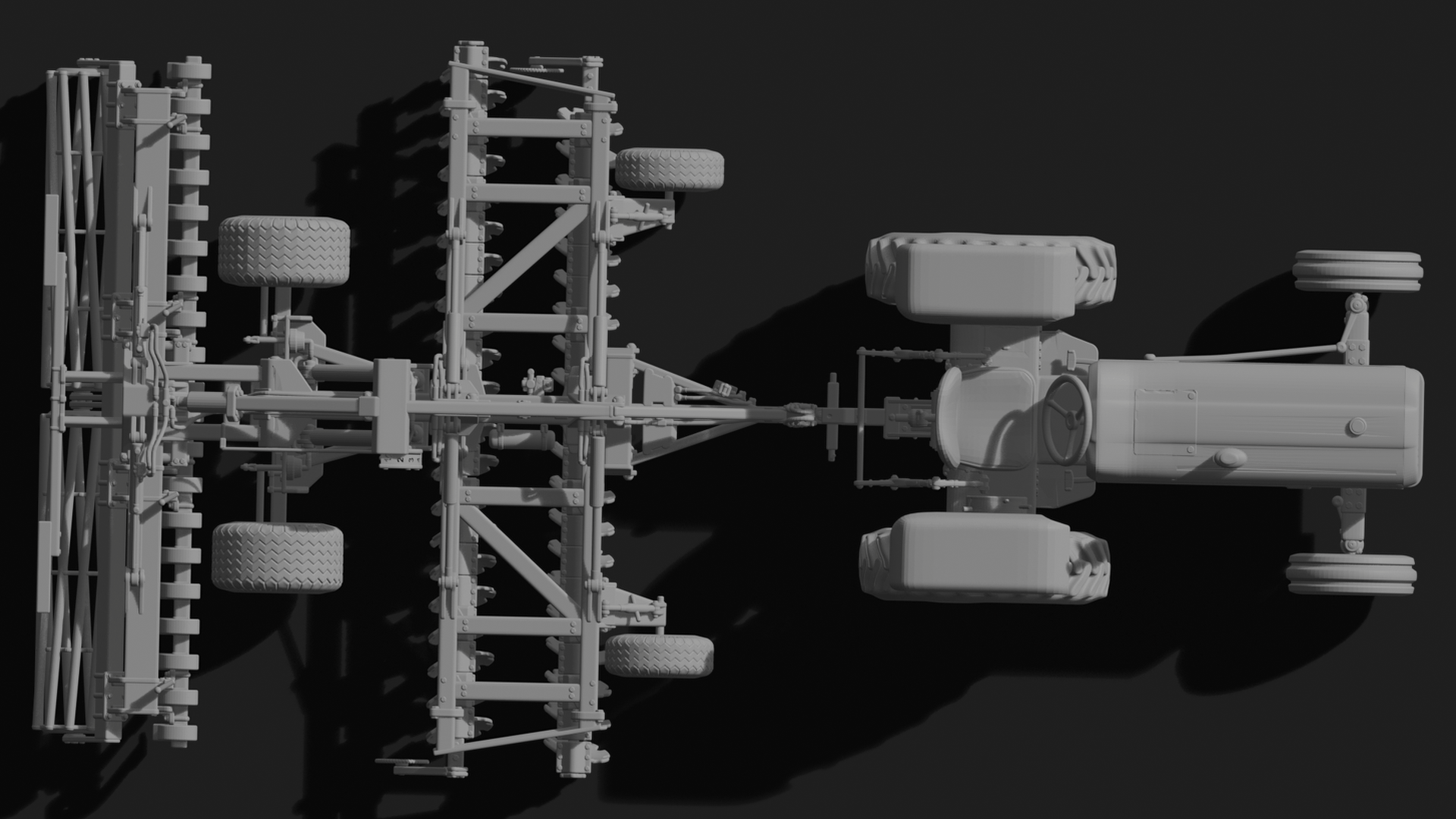 Farmall M with Disc Harrow STL 3D Print Model