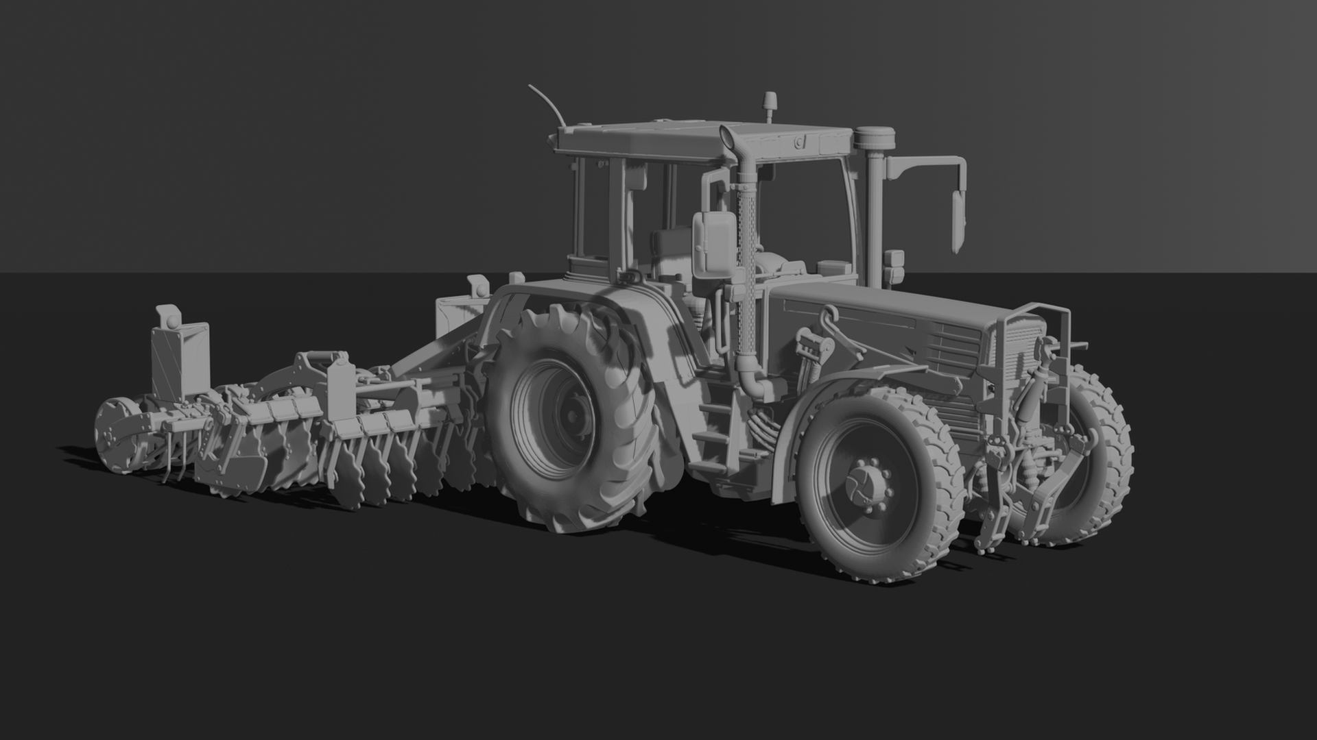 Kirovets K-744 with Disc Harrow STL 3D Print Model
