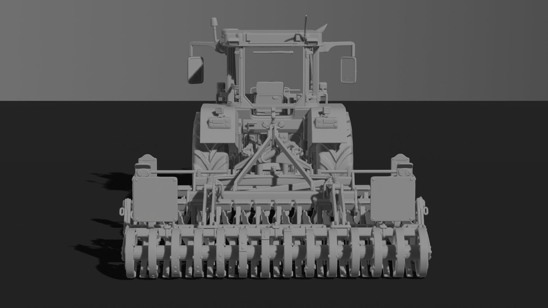 Kirovets K-744 with Disc Harrow STL 3D Print Model