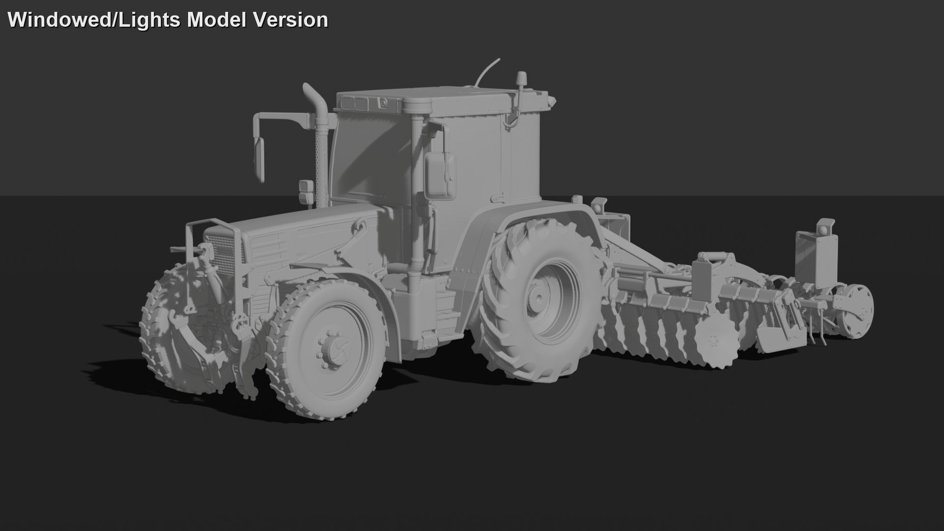 Kirovets K-744 with Disc Harrow STL 3D Print Model