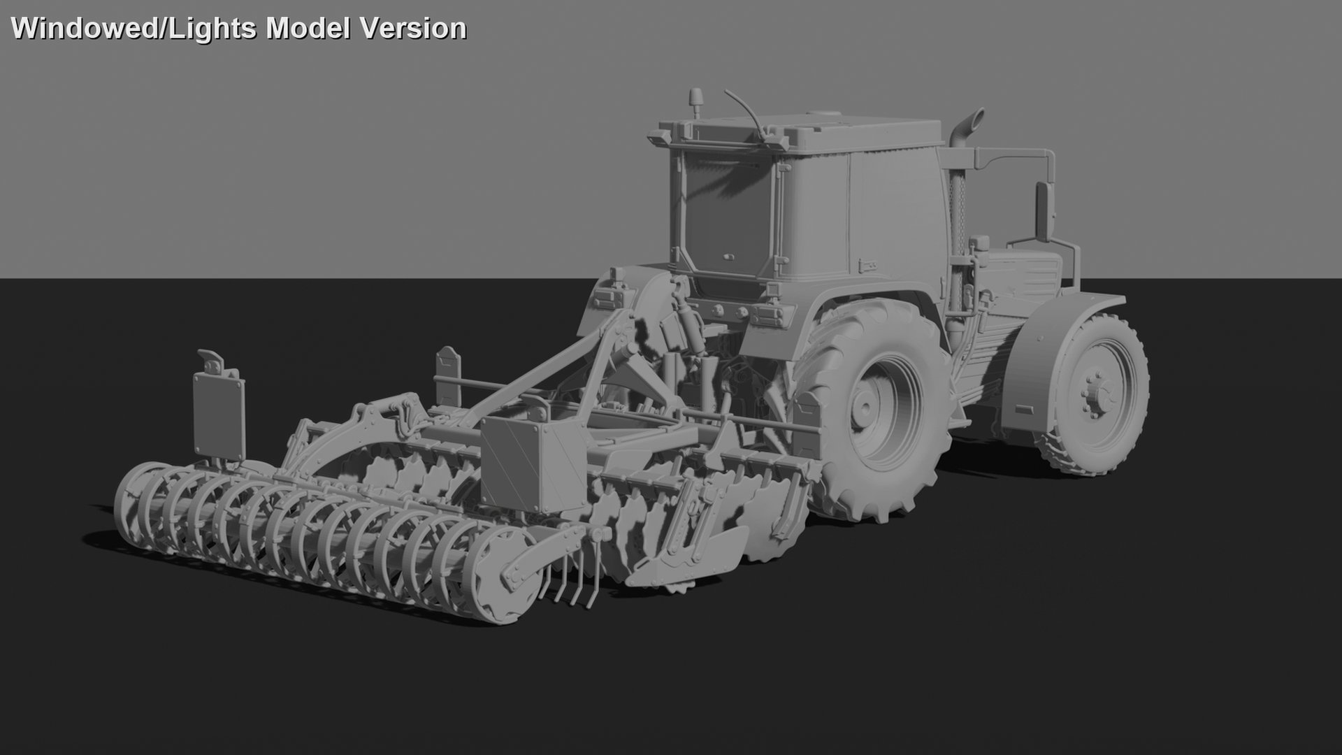 Kirovets K-744 with Disc Harrow STL 3D Print Model