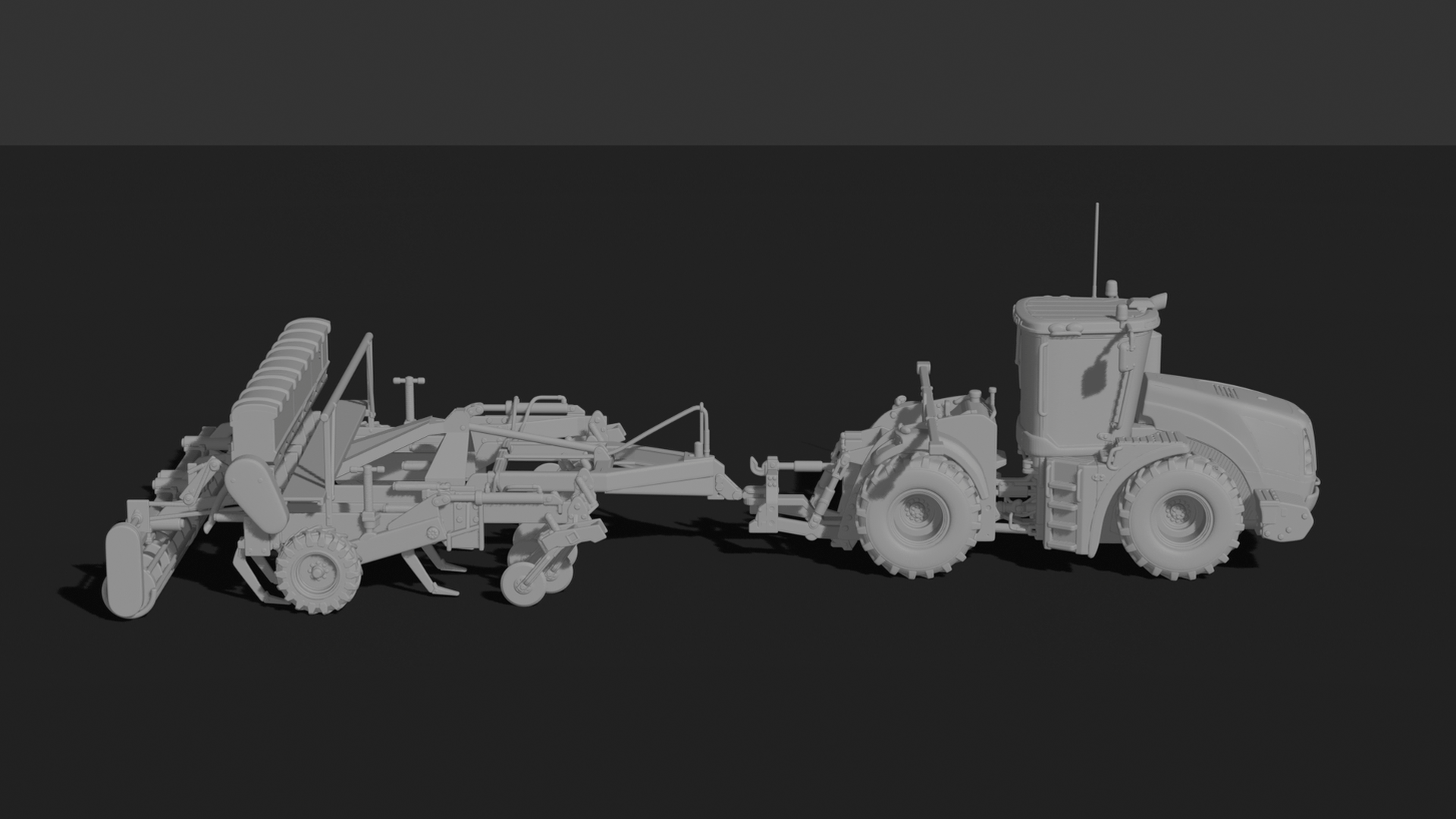 Kirovets K-744 Tractor with Disc Harrow STL 3D Print Model