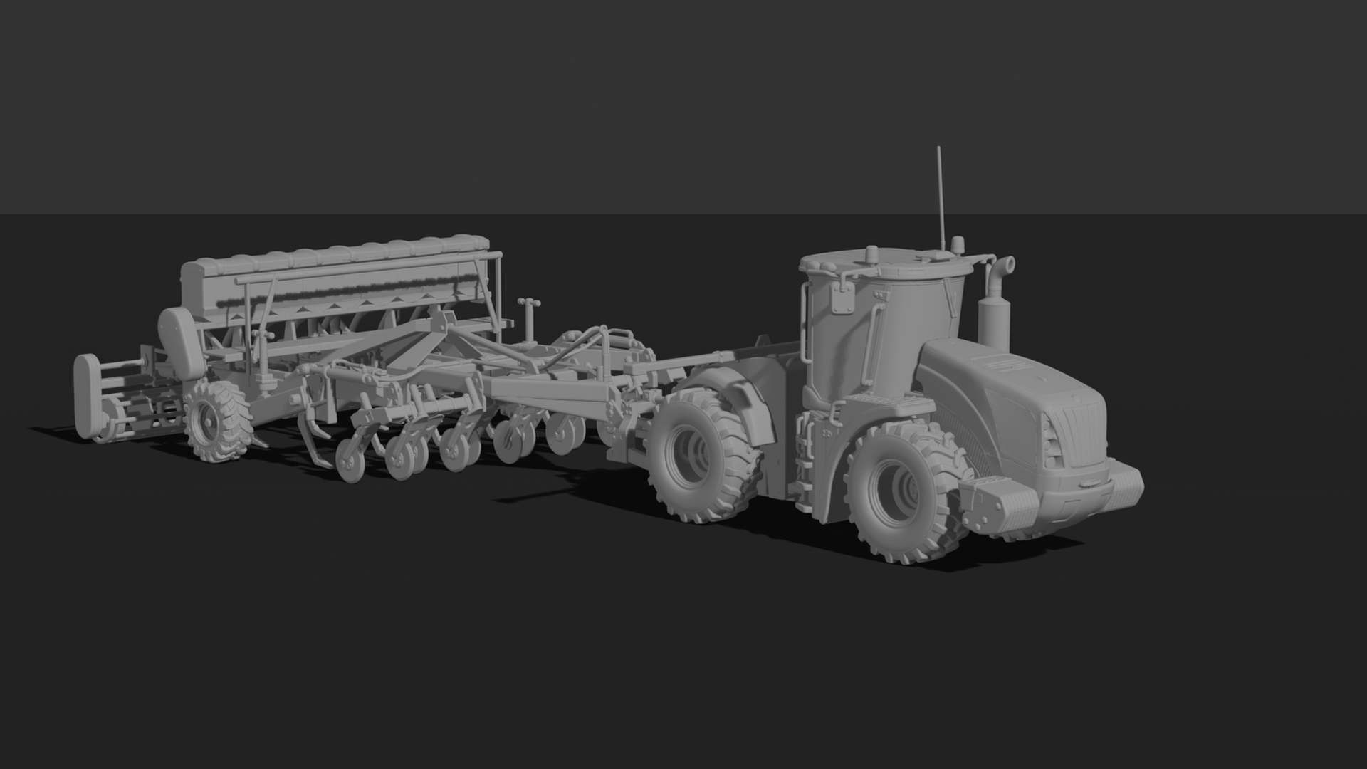Kirovets K-744 Tractor with Disc Harrow STL 3D Print Model