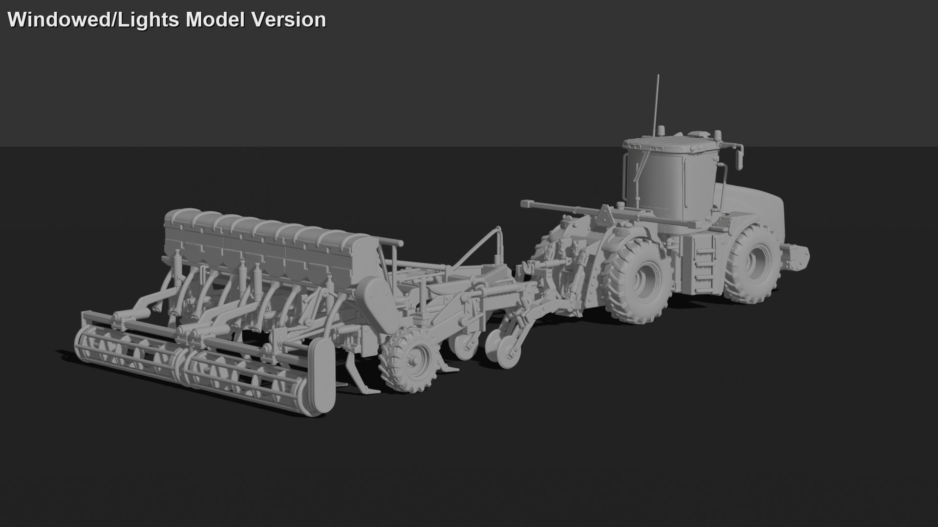 Kirovets K-744 Tractor with Disc Harrow STL 3D Print Model