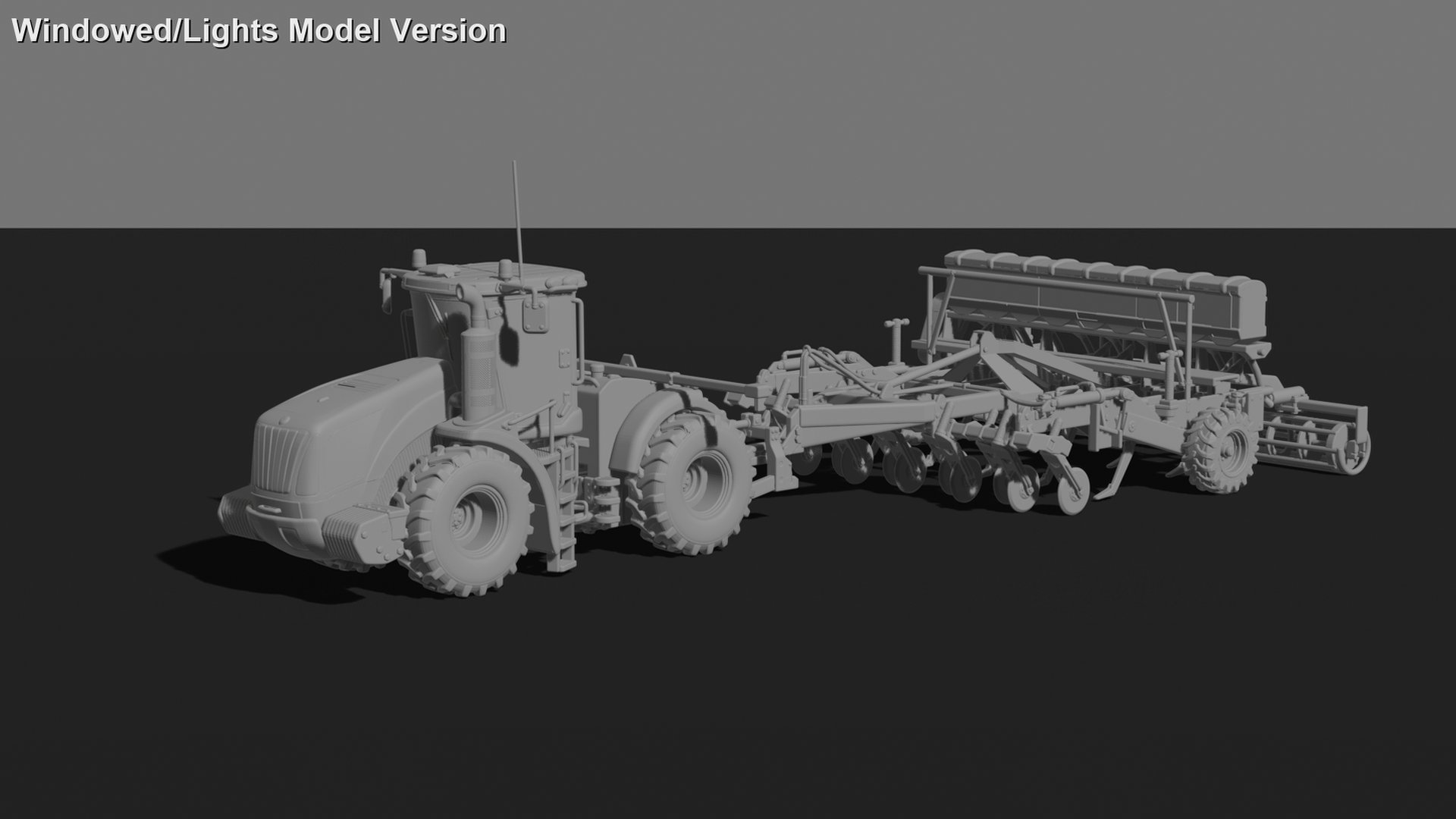 Kirovets K-744 Tractor with Disc Harrow STL 3D Print Model