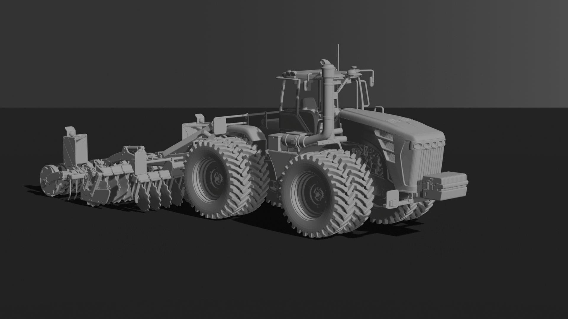 John Deere 9RX Tractor with Seed Drill STL 3D Print Model