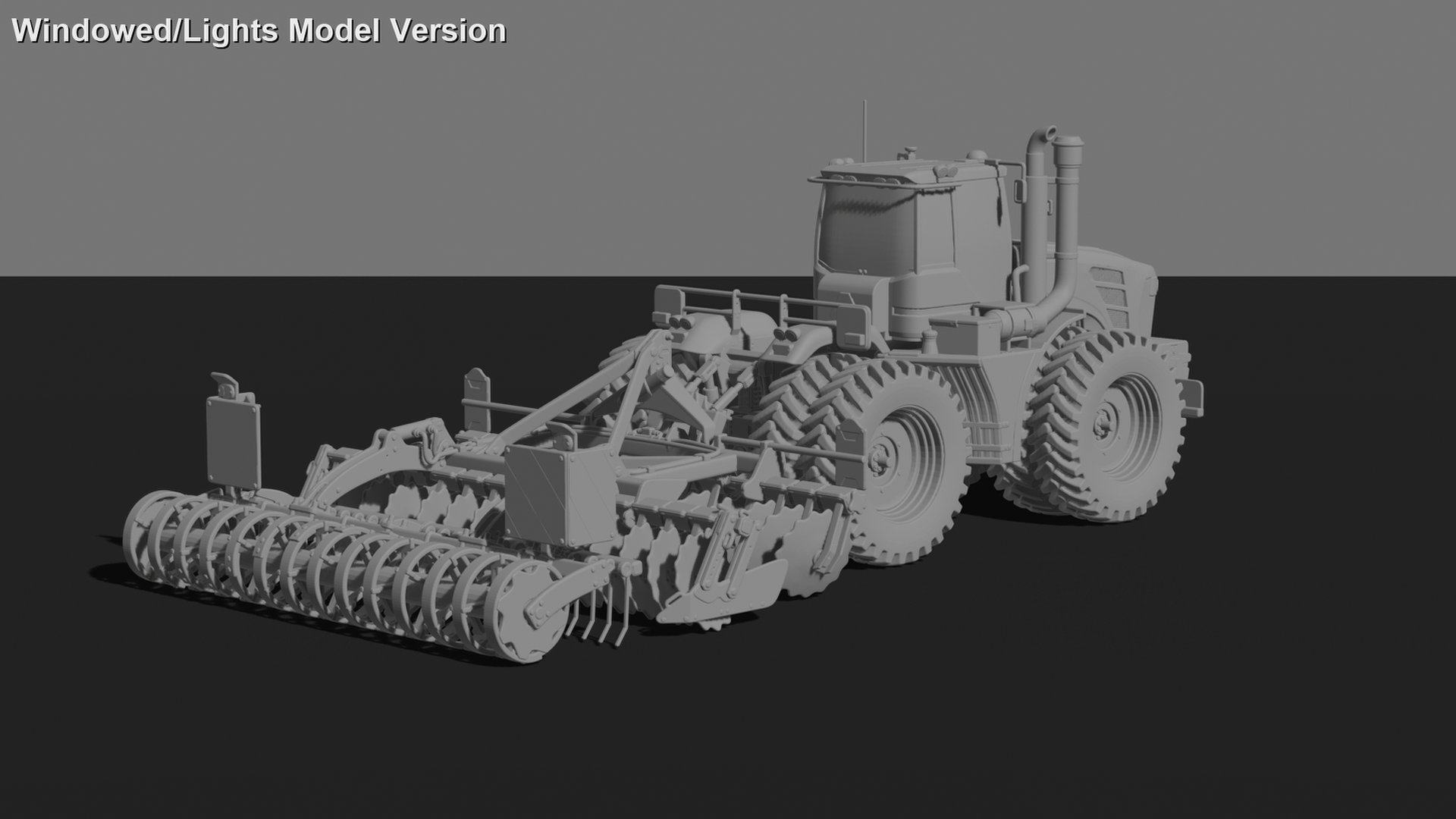 John Deere 9RX Tractor with Seed Drill STL 3D Print Model