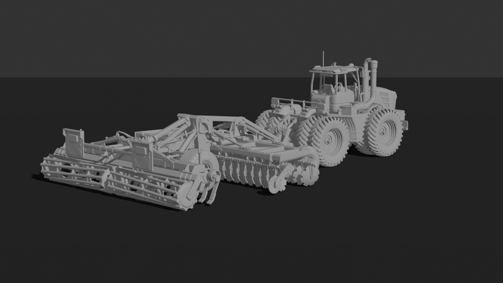 John Deere 9RX Tractor with Seed Drill STL 3D Print Model