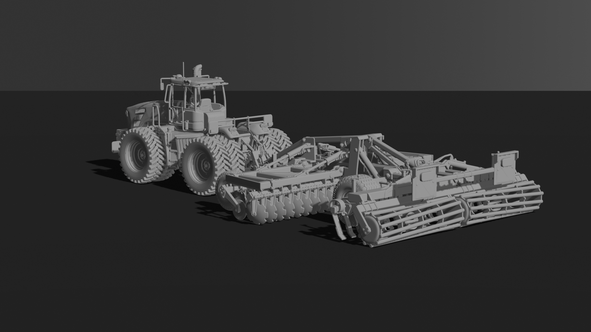 John Deere 9RX Tractor with Seed Drill STL 3D Print Model