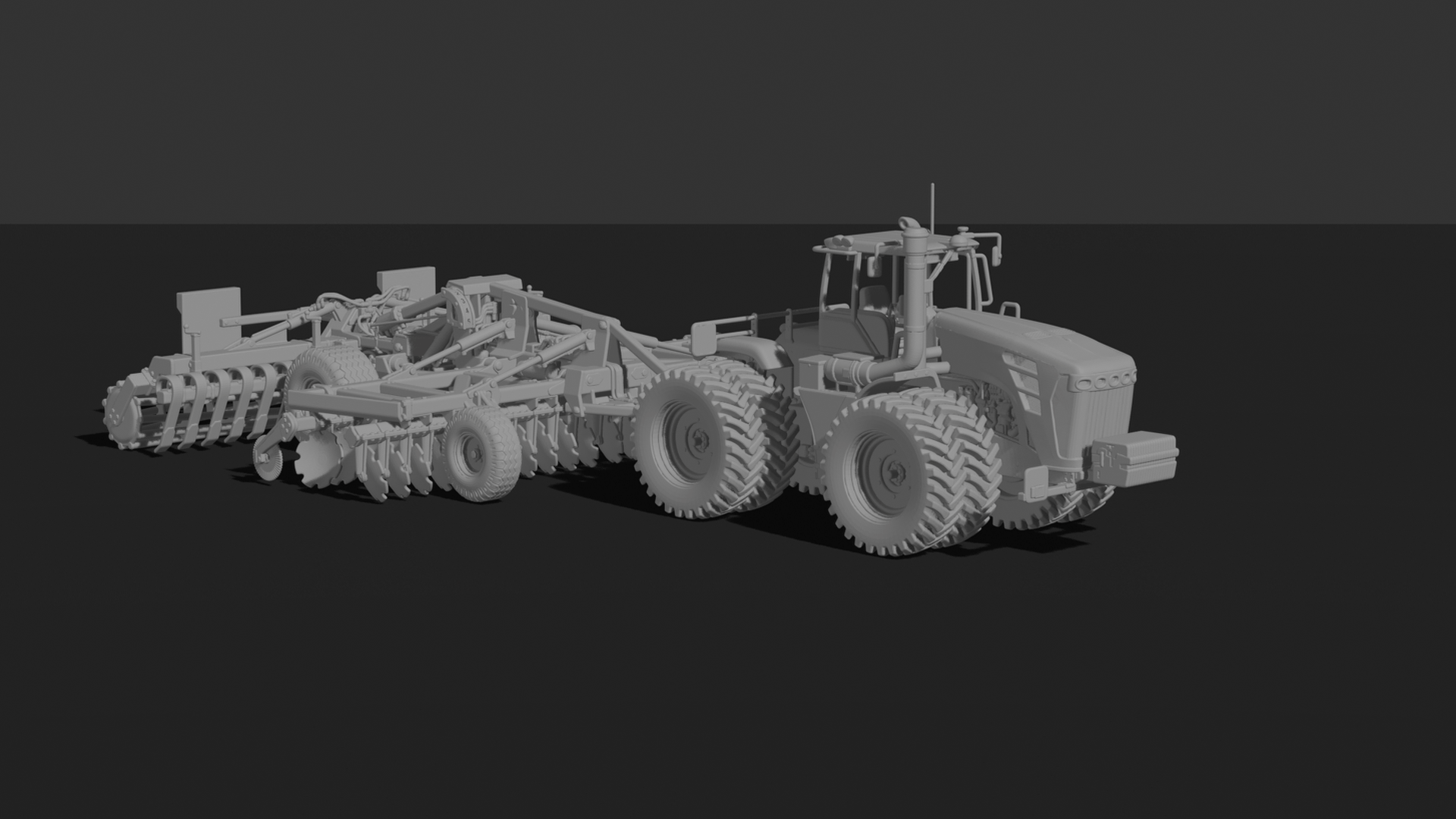 John Deere 9RX Tractor with Seed Drill STL 3D Print Model