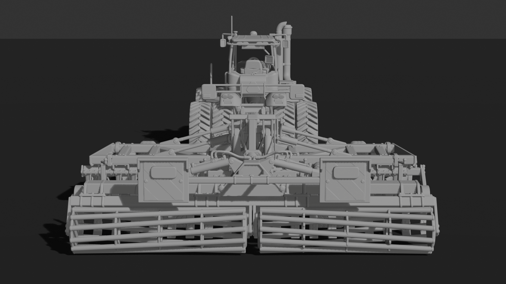 John Deere 9RX Tractor with Seed Drill STL 3D Print Model