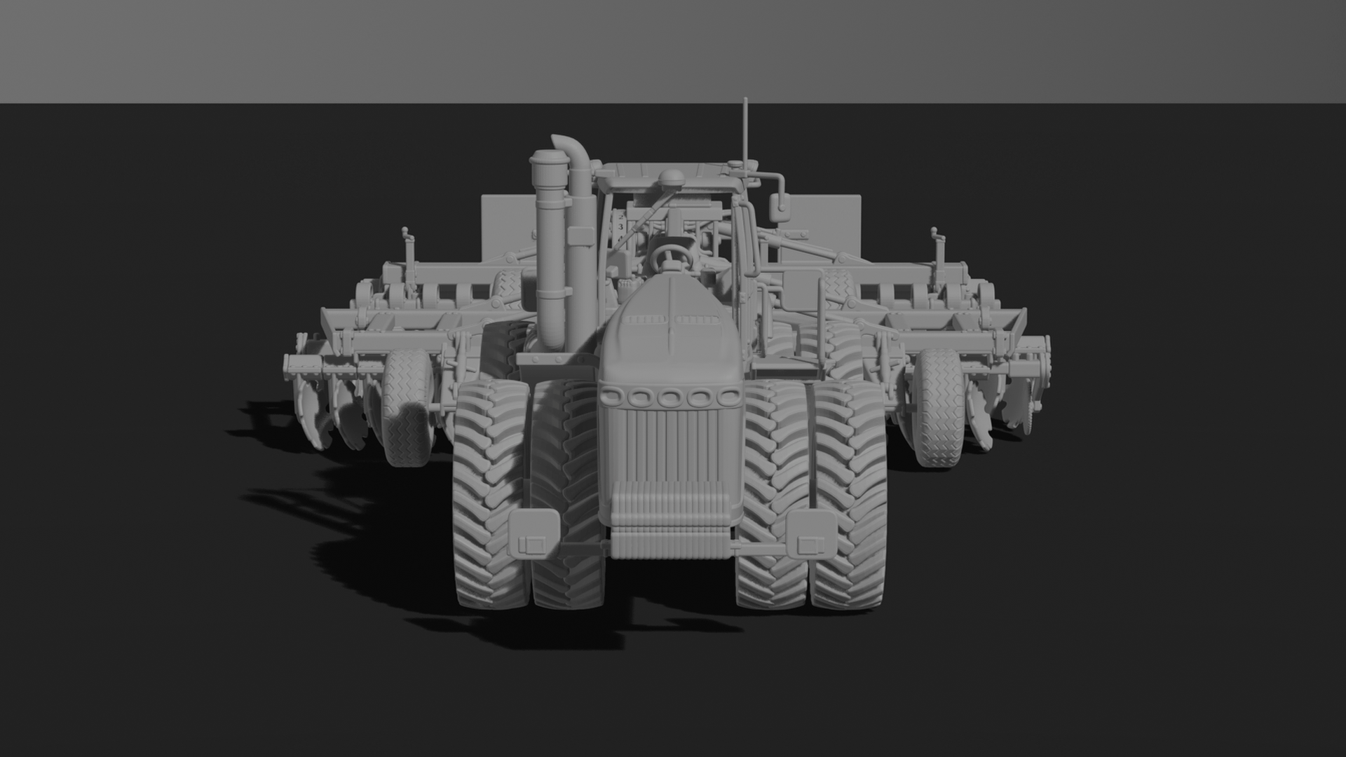 John Deere 9RX Tractor with Seed Drill STL 3D Print Model