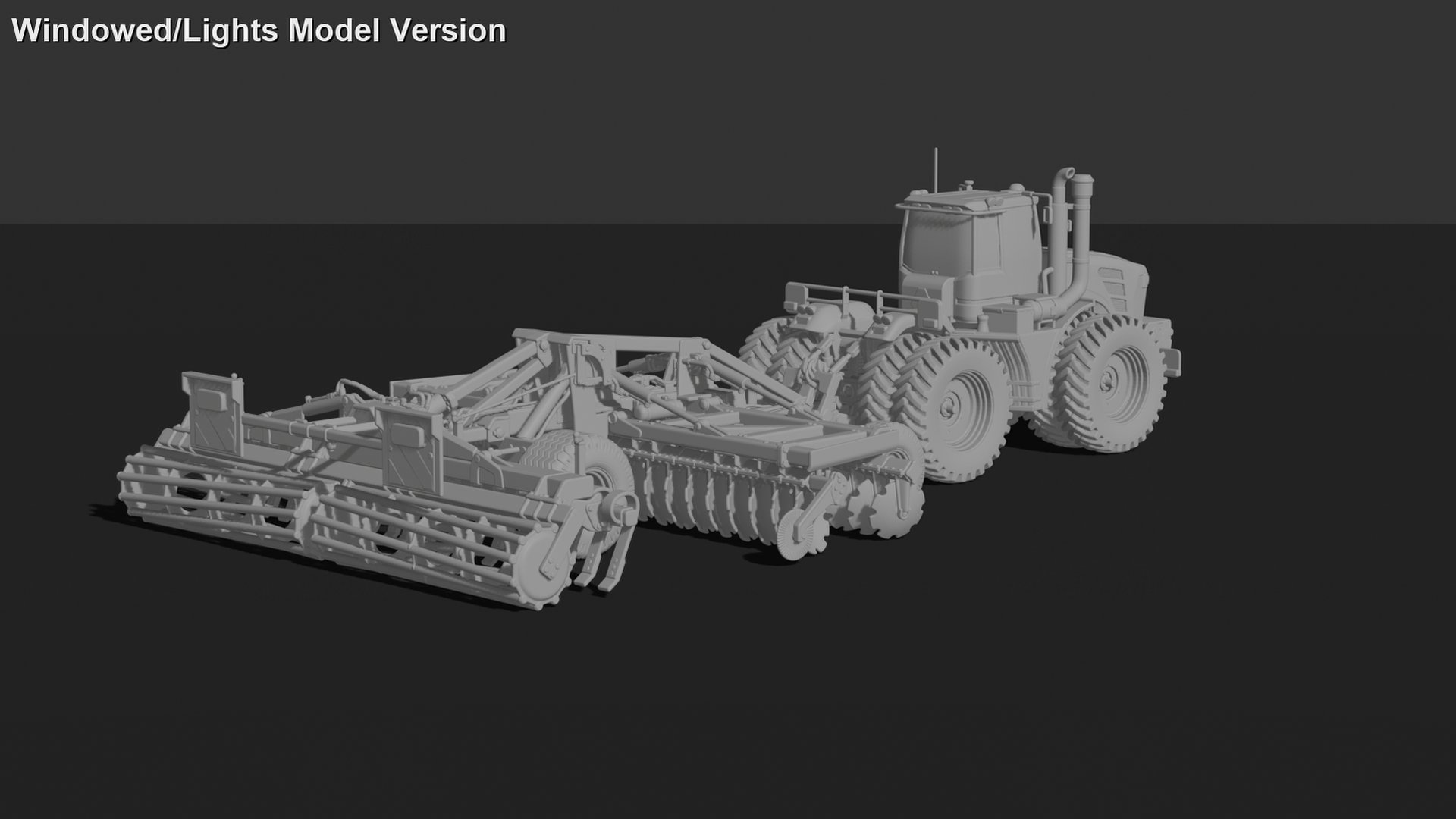 John Deere 9RX Tractor with Seed Drill STL 3D Print Model