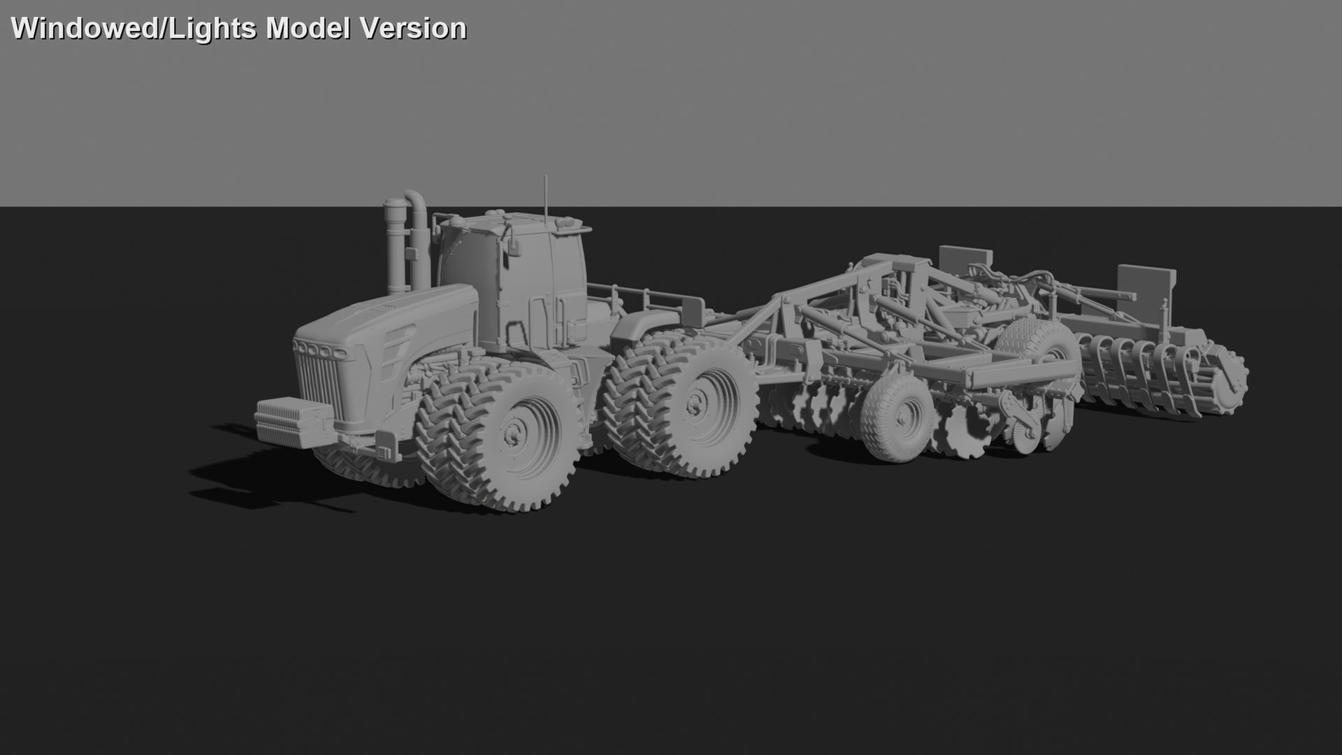 John Deere 9RX Tractor with Seed Drill STL 3D Print Model