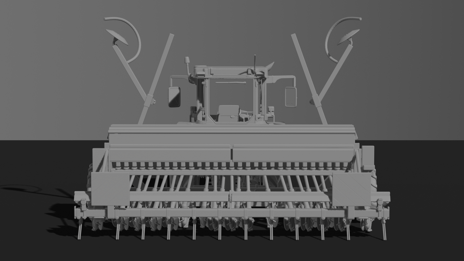 Kirovets K-744 Tractor with Seed Drill STL 3D Print Model