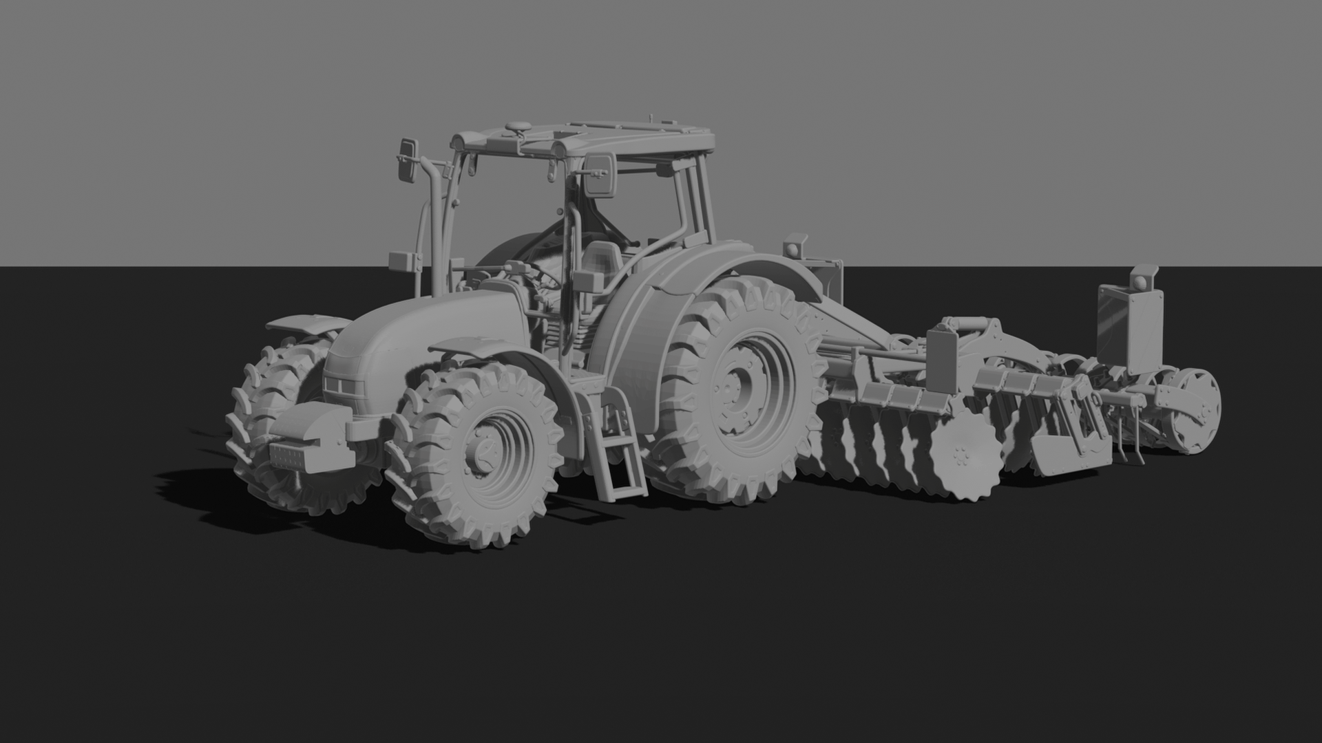 Fendt 1000 Vario Tractor with Seed Drill STL 3D Print Model