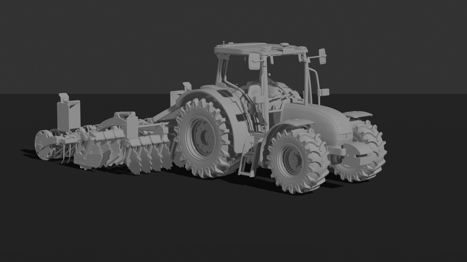 Fendt 1000 Vario Tractor with Seed Drill STL 3D Print Model